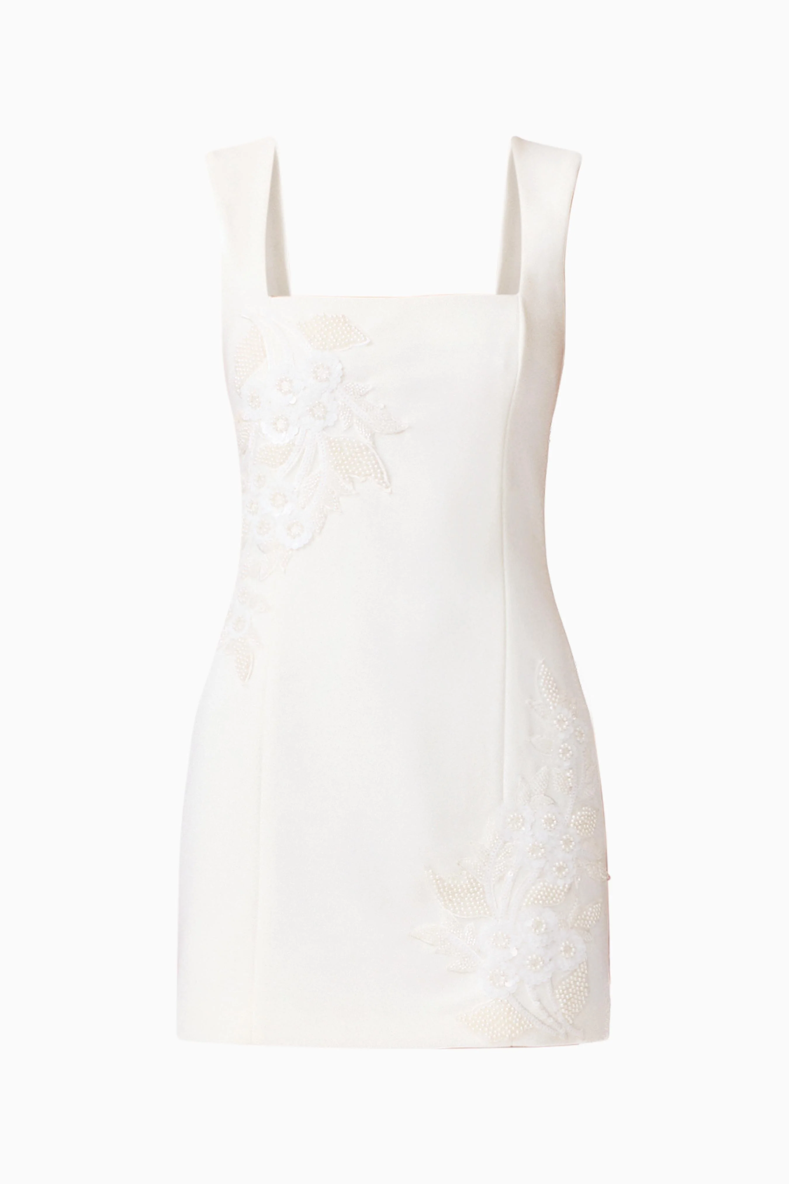 Odelia Beaded Mini Dress in White