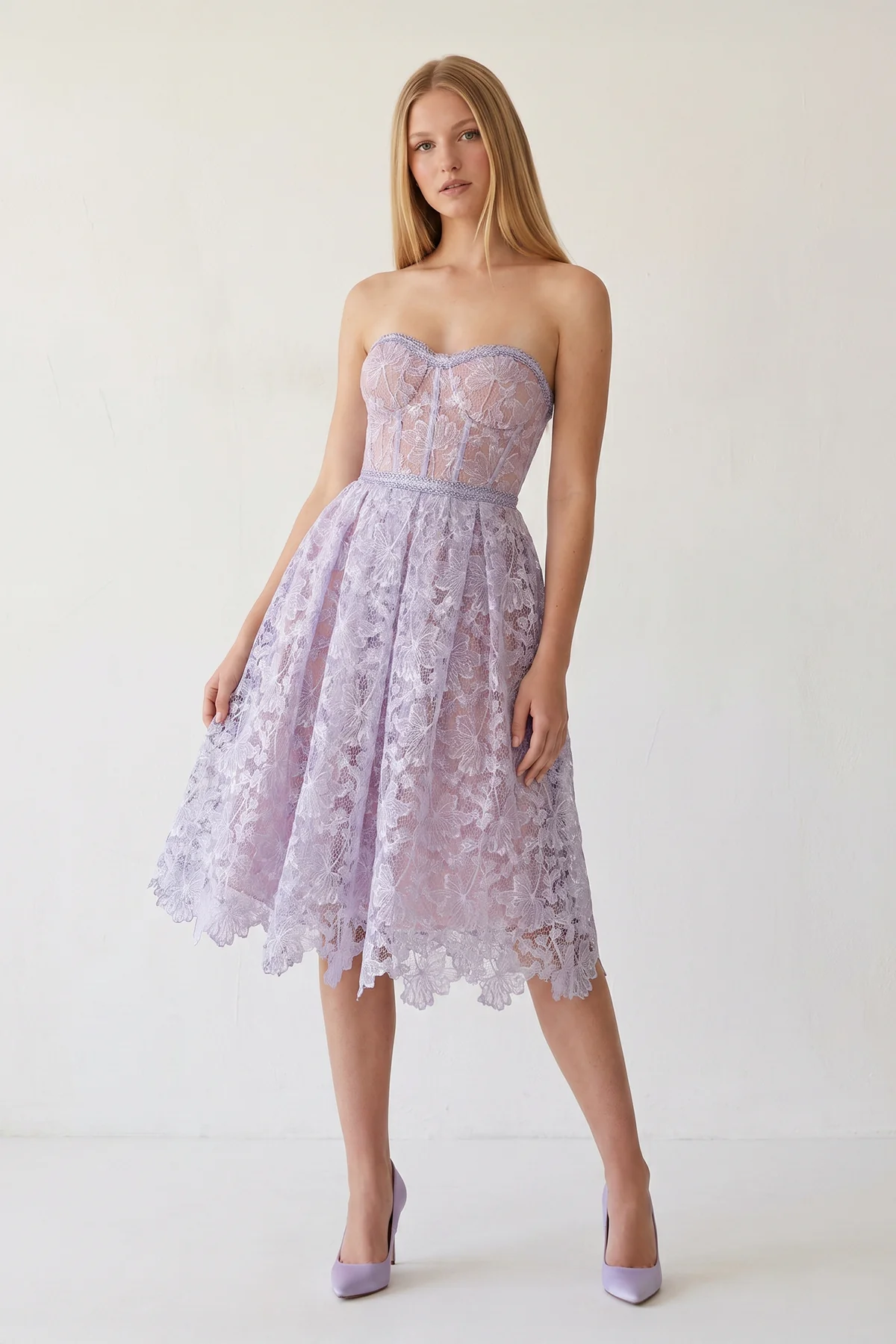 Purple Sweetheart A Line Corset Party Dress With Applique
