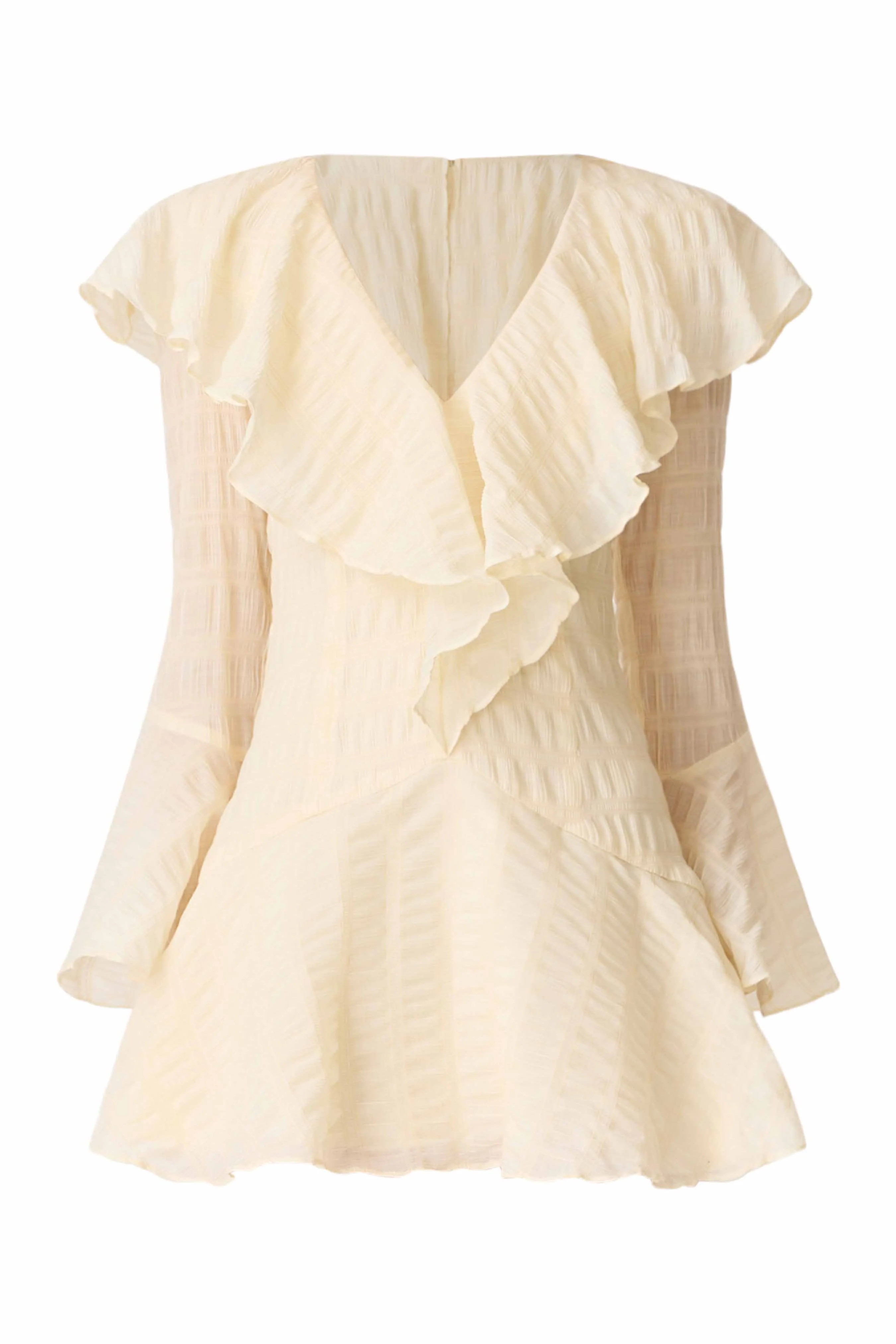 CURAAE Maribelle Long Sleeve Mini Dress in Lemon Yellow