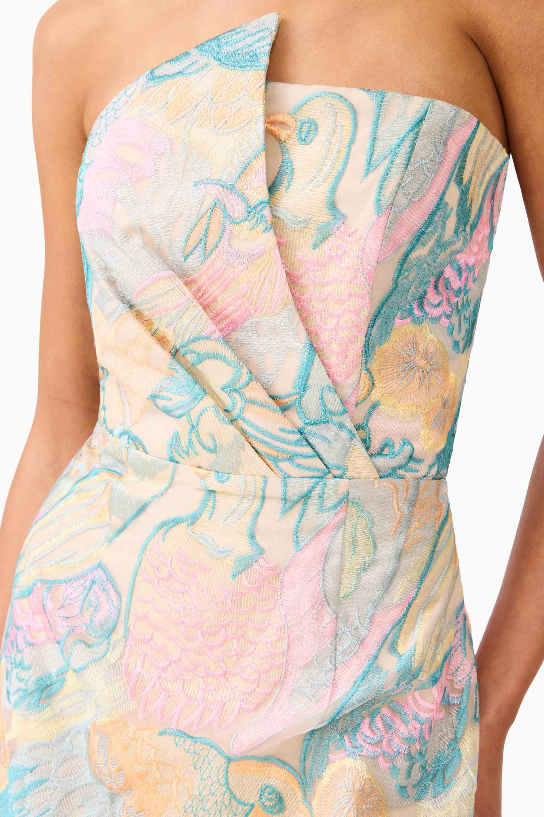 Tahliah Strapless Mini Dress in Blue Multi