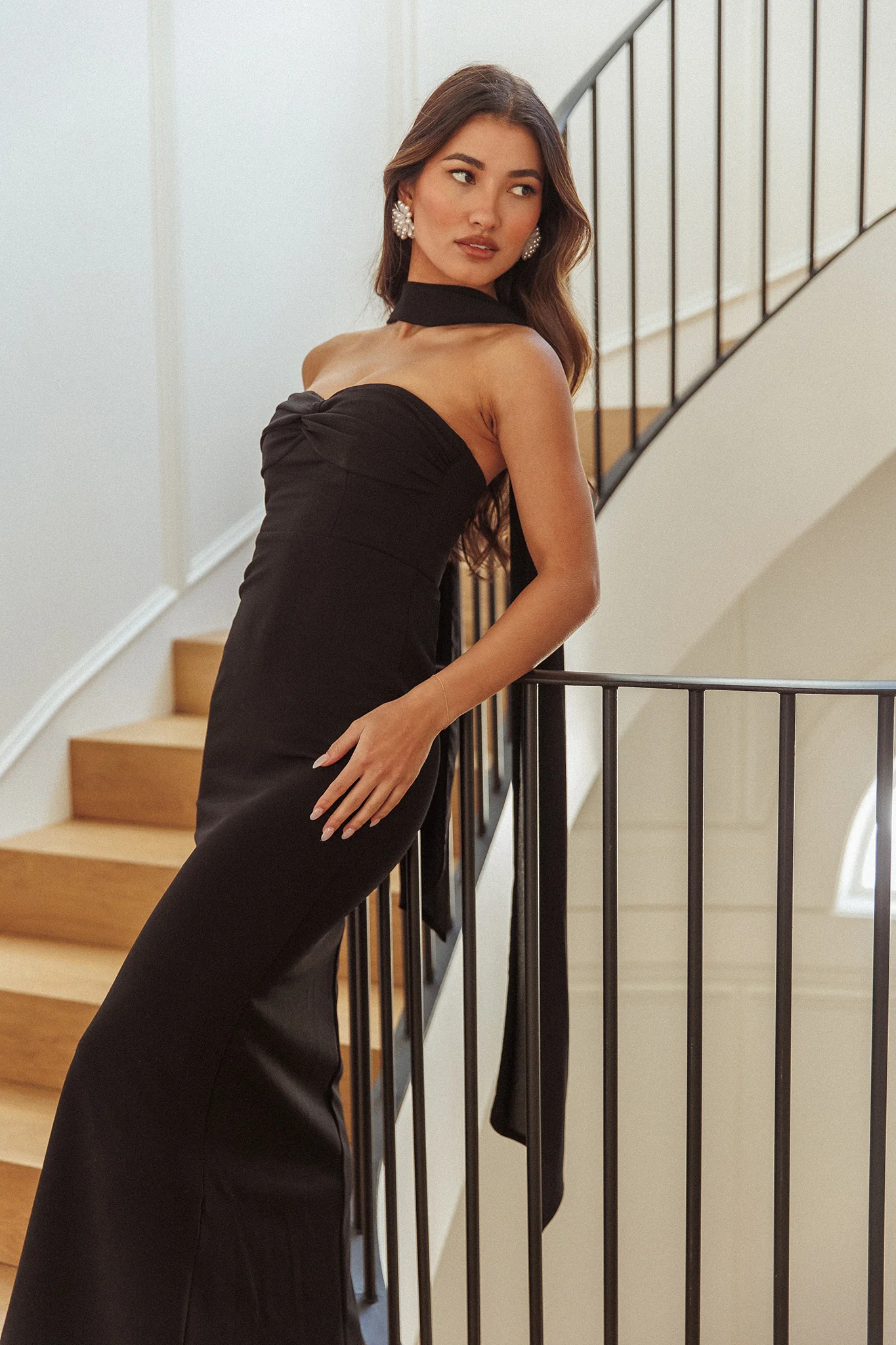 Of The Night Twist Bust Maxi Dress Black