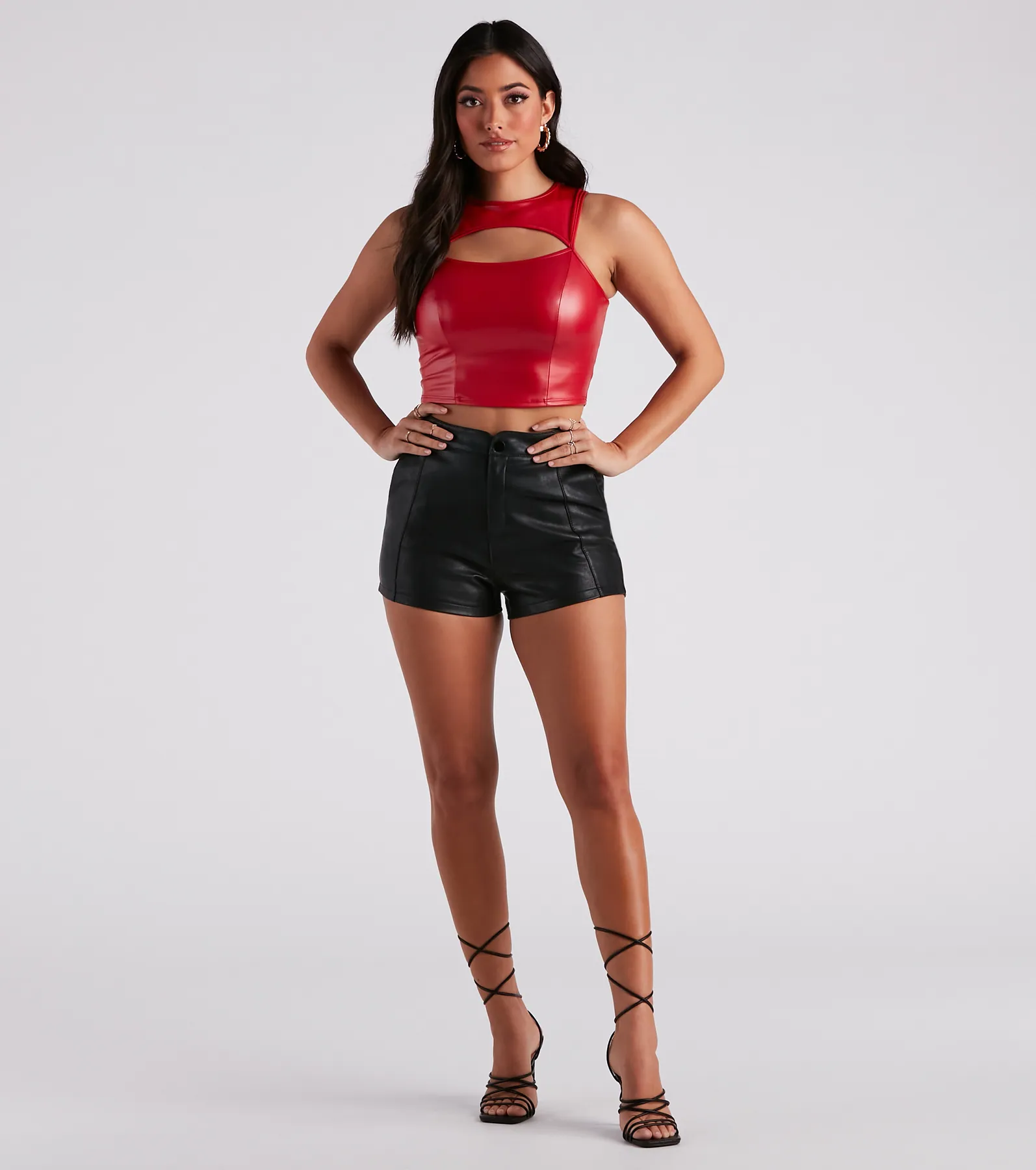 Cut To The Style Faux Leather Crop Top