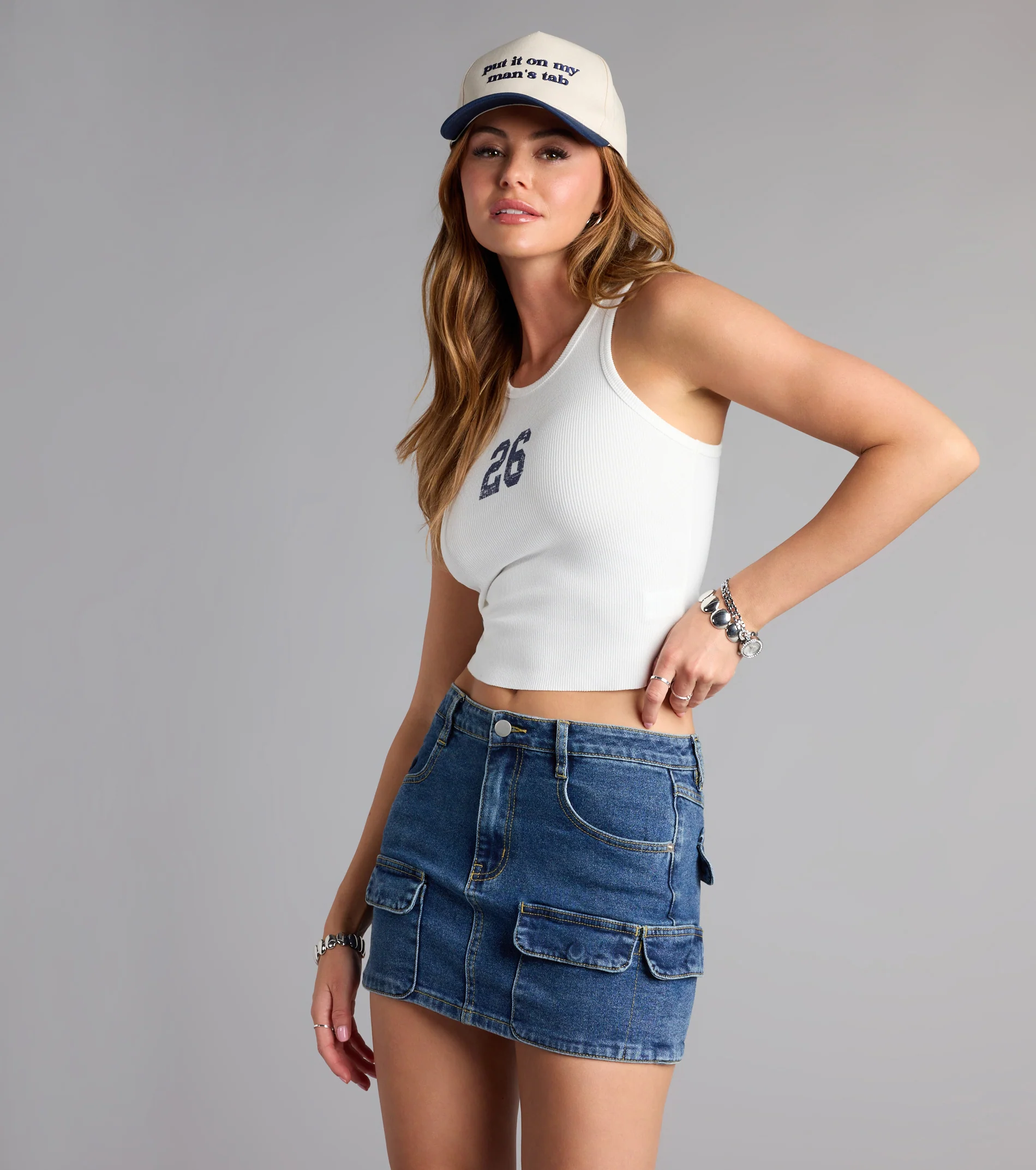 Ready for Anything Utility Mini Denim Skirt