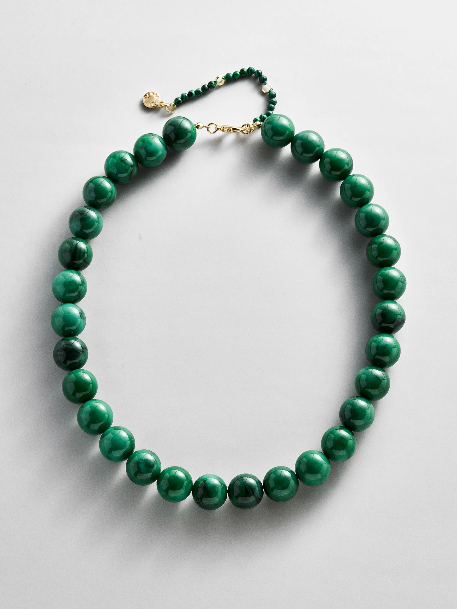 Mini Jane Beaded Necklace - Malachite