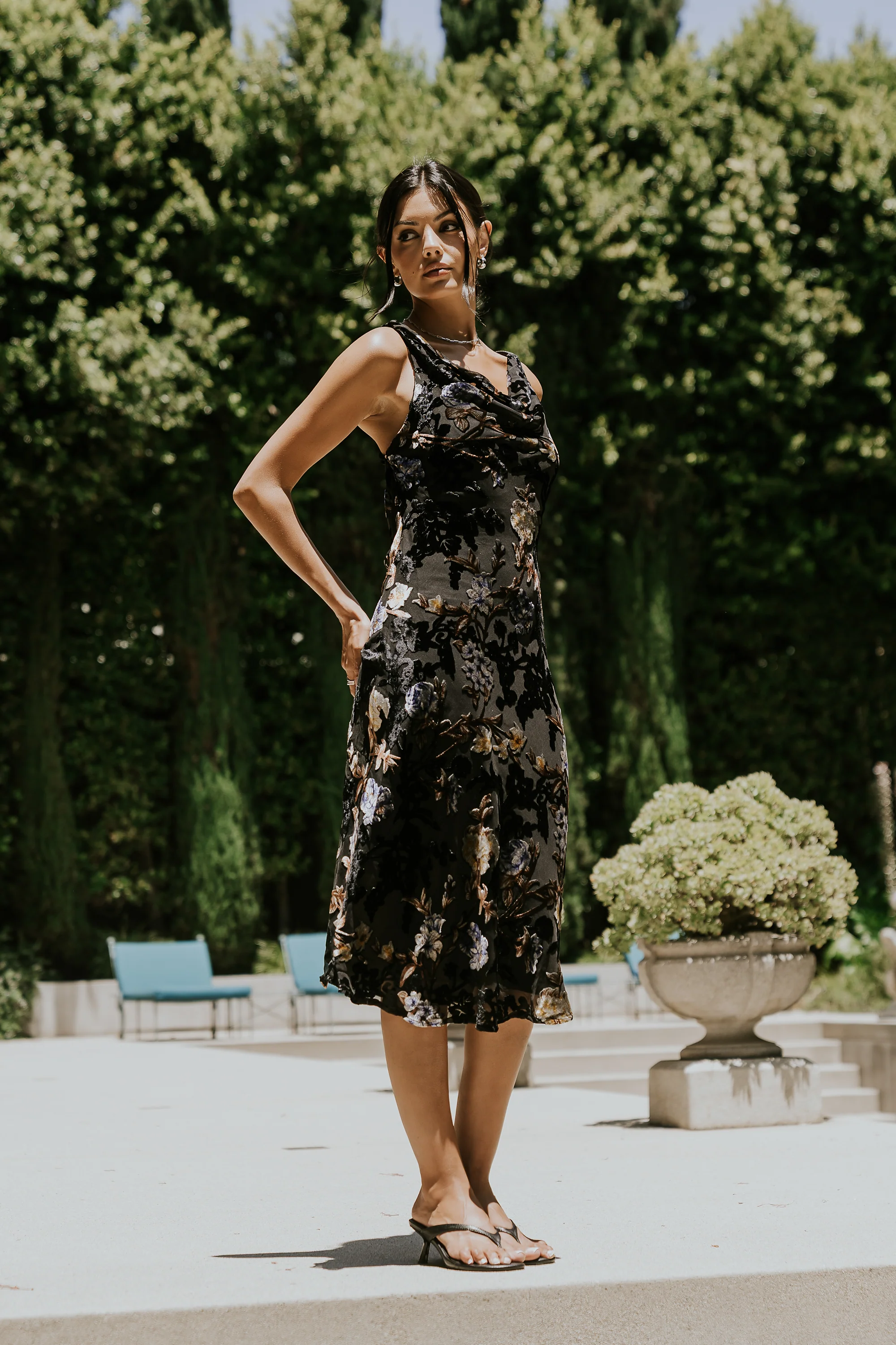 Thea Velvet Midi Dress