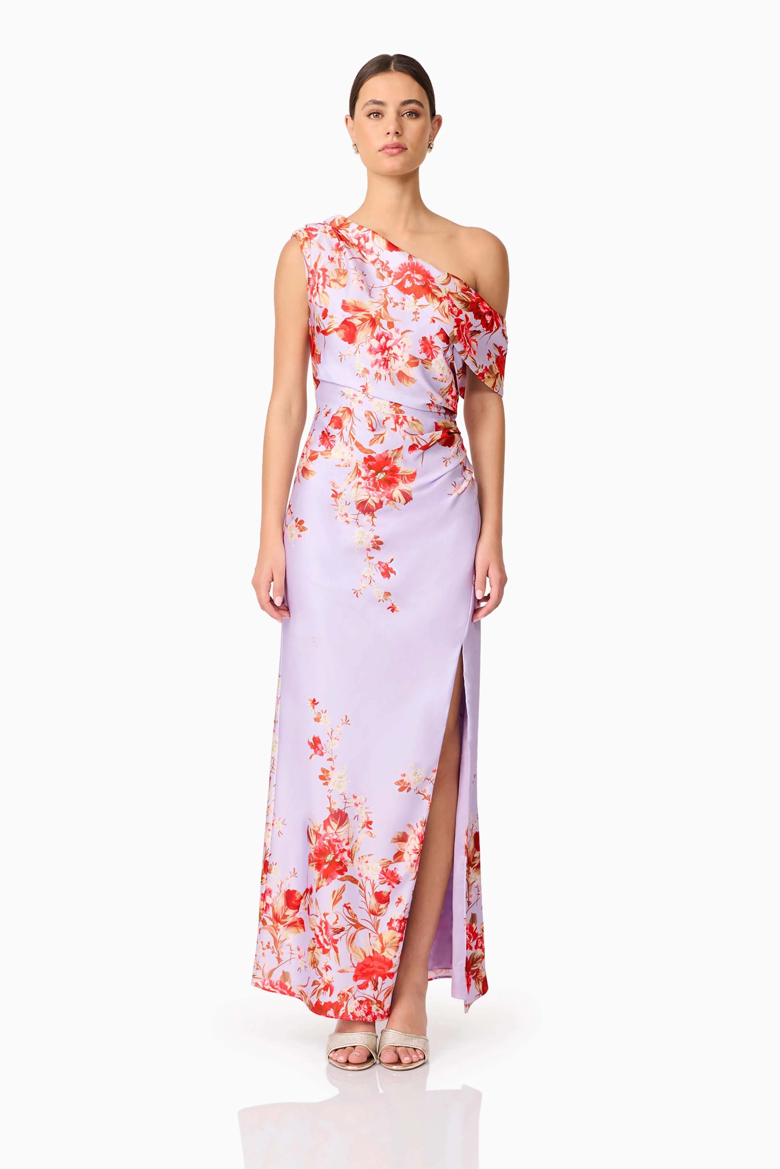 Elina Asymmetrical Gown in Purple