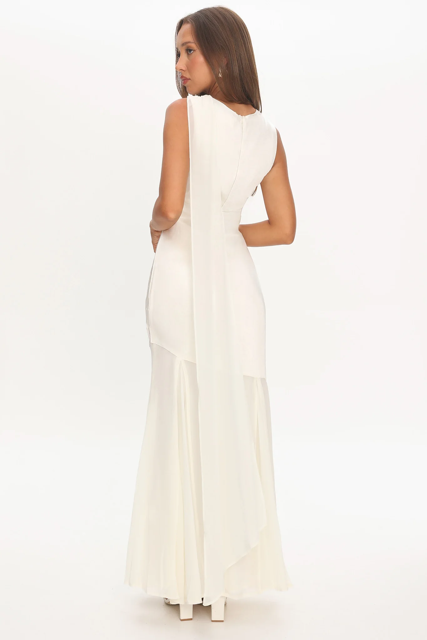 Meliza Keyhole Bust Maxi Dress Oyster