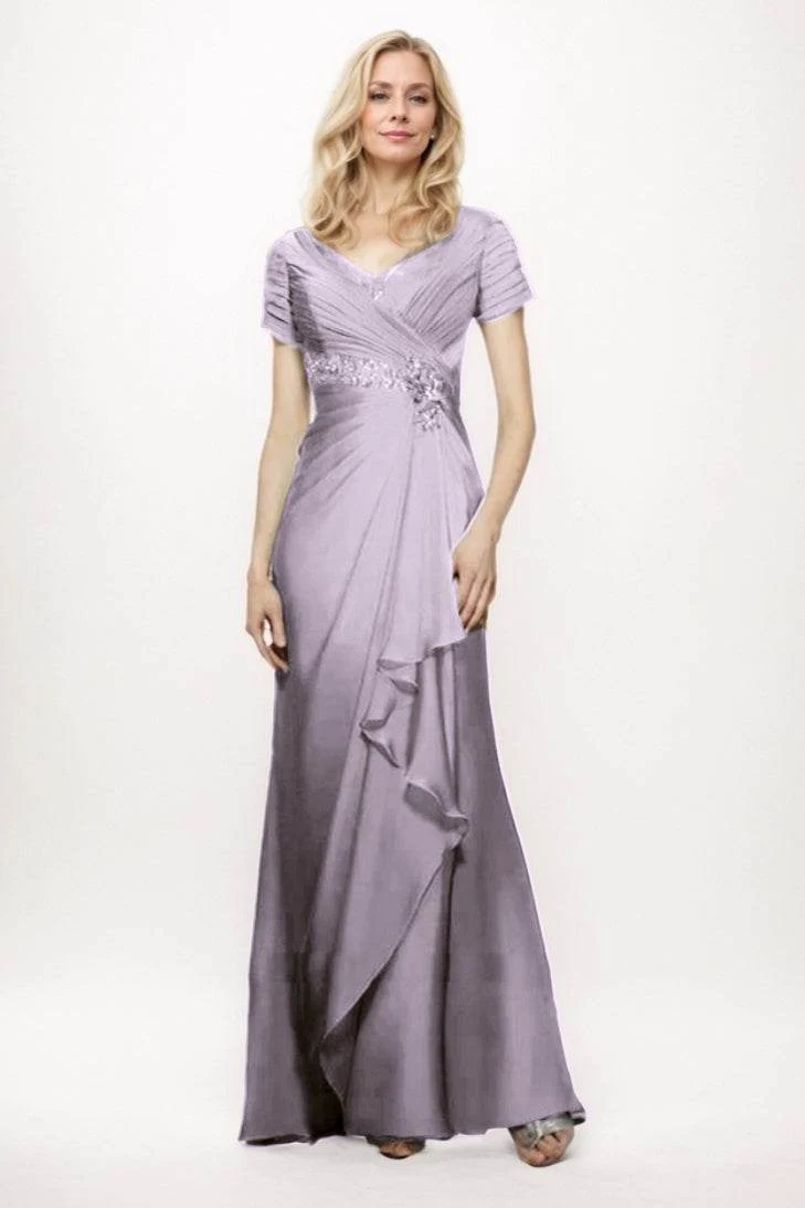 Sheath-Column Maxi Chiffon Mother Of The Bride Dress CM0277