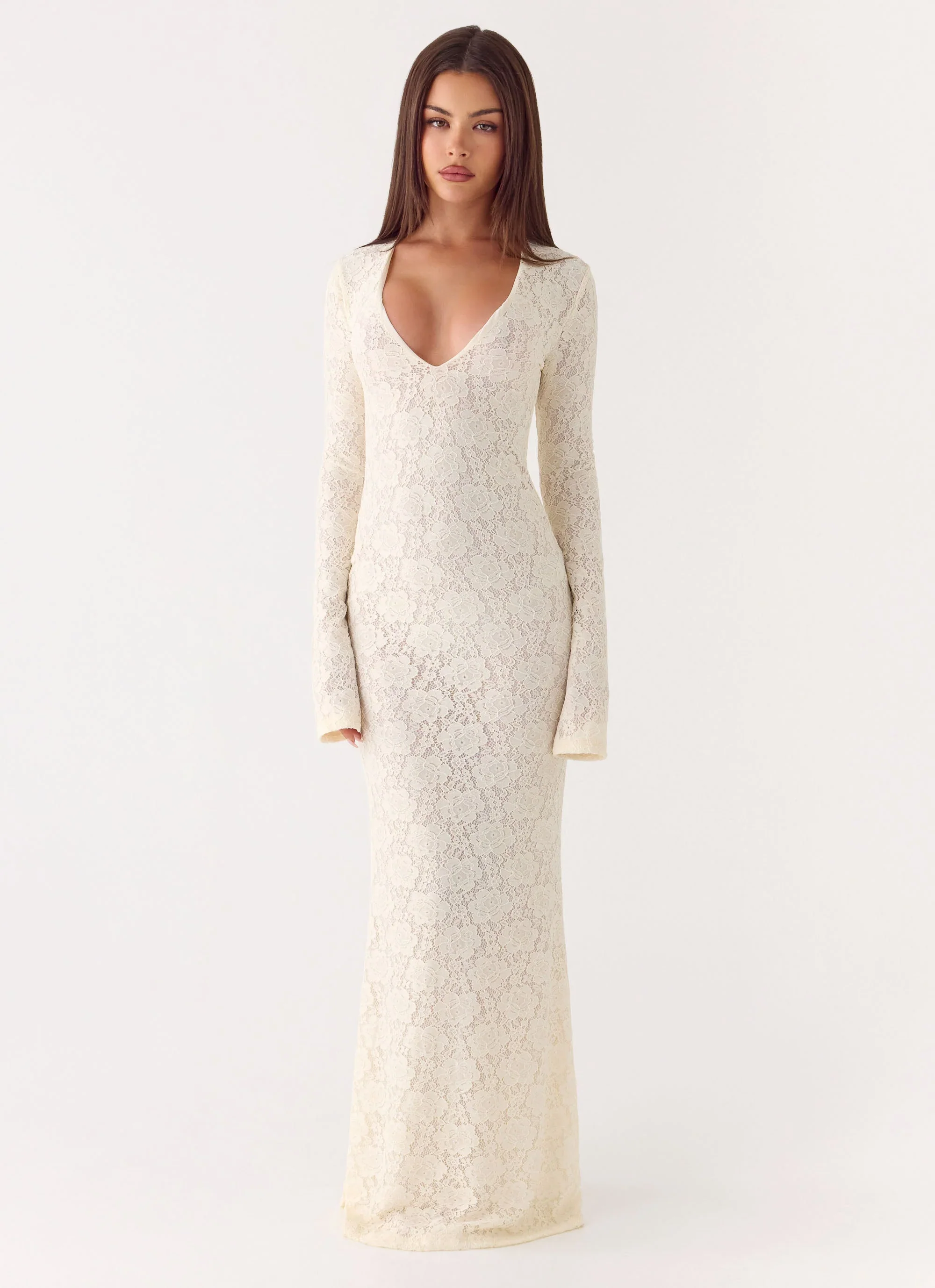 Astoria Long Sleeve Maxi Dress - Ivory