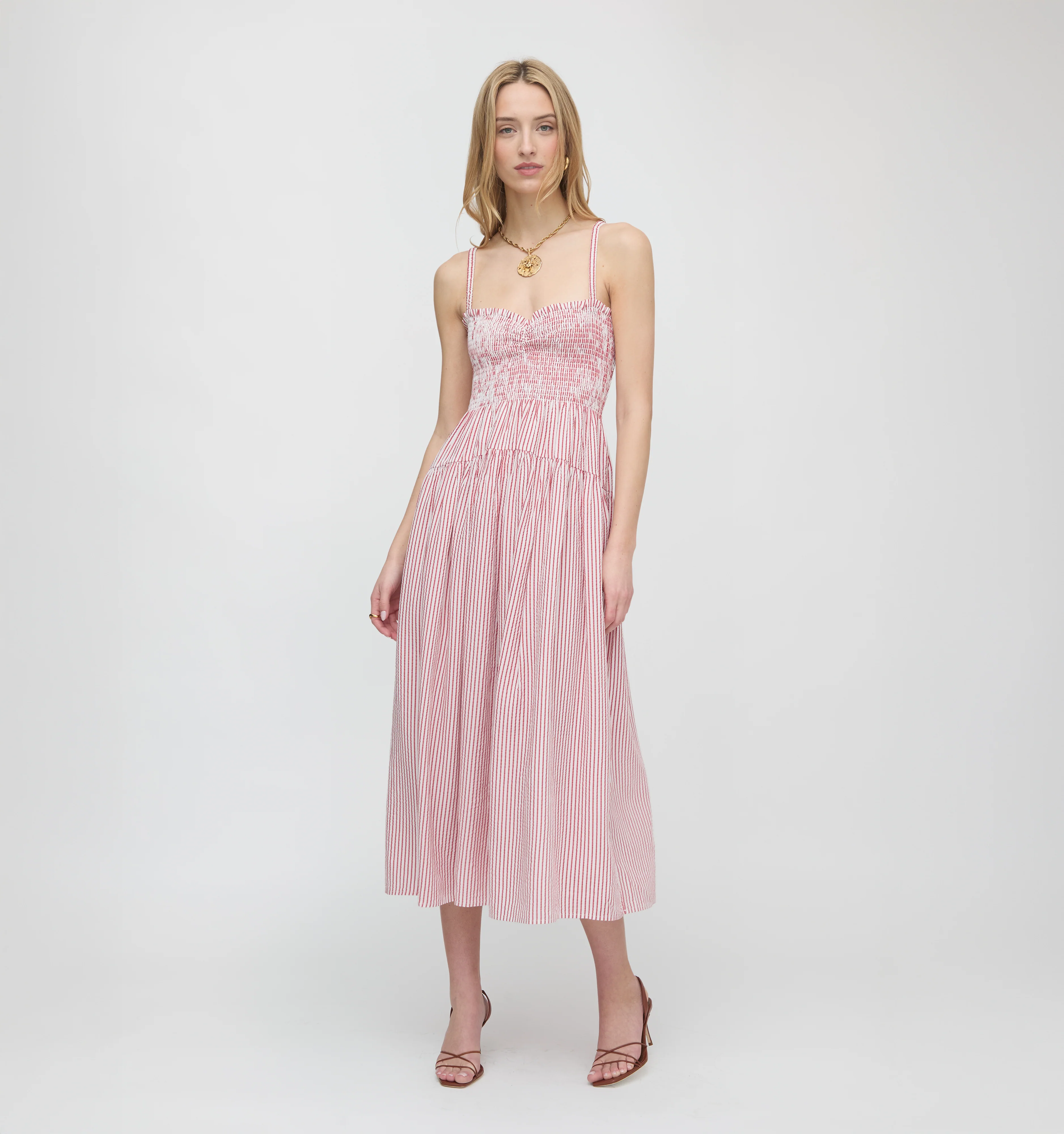 The Rebecca Nap Dress - Red Ticking Stripe
