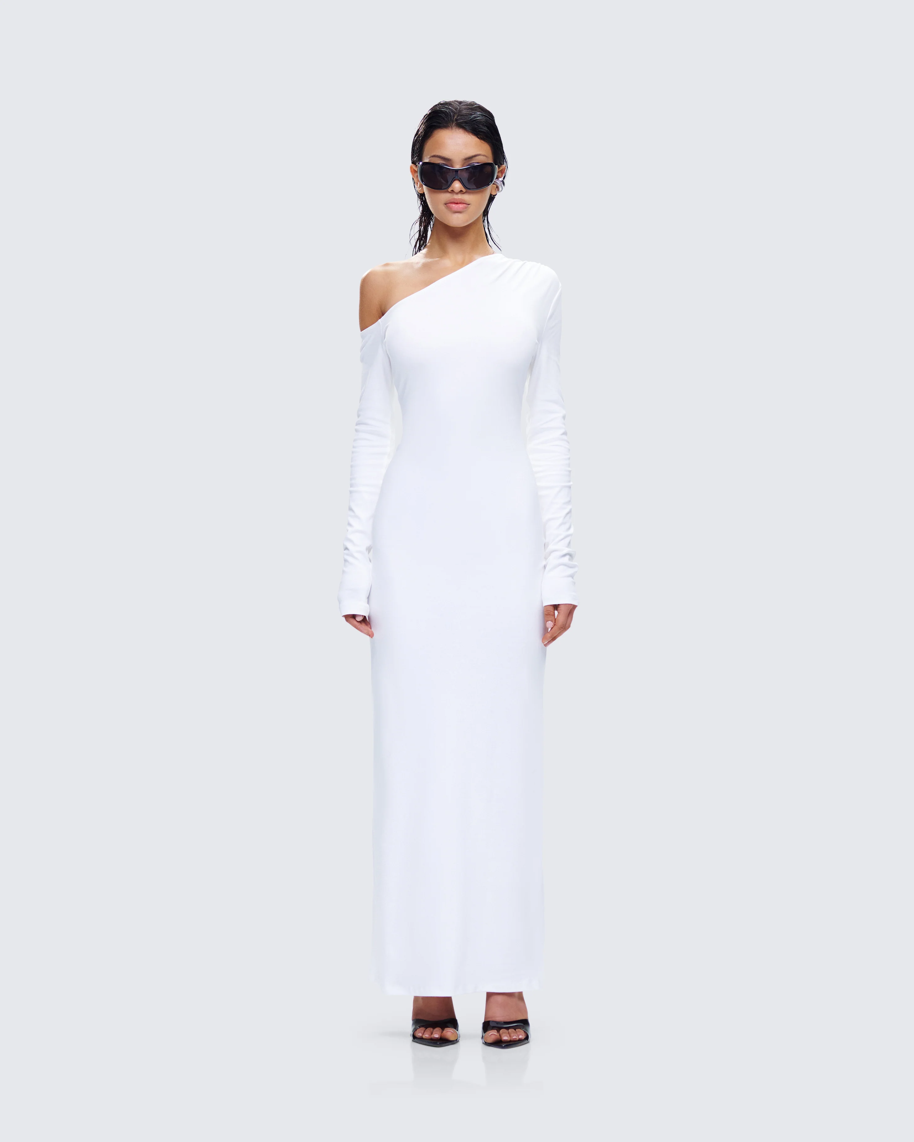 Kiandra White Off Shoulder Maxi Dress