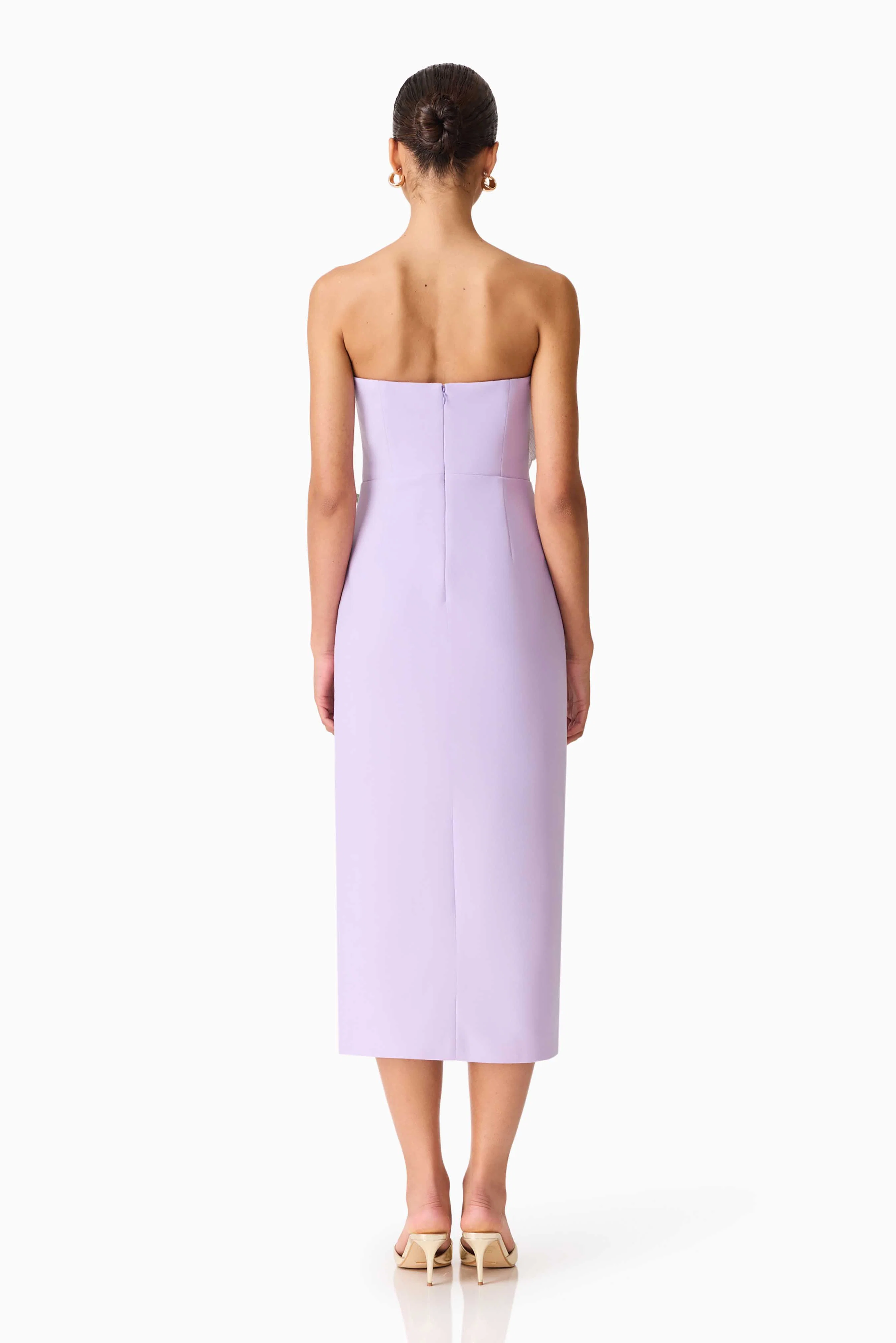 Hope Strapless Midi Dress in Purple
