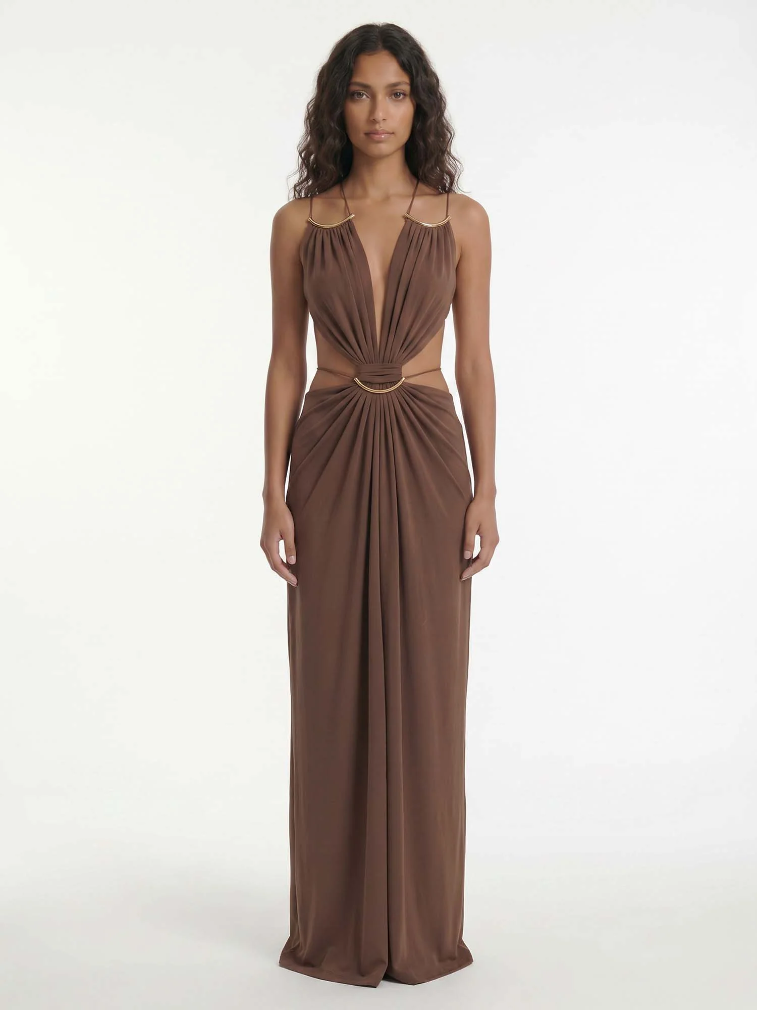 Multi Strap Cutout Maxi Dress