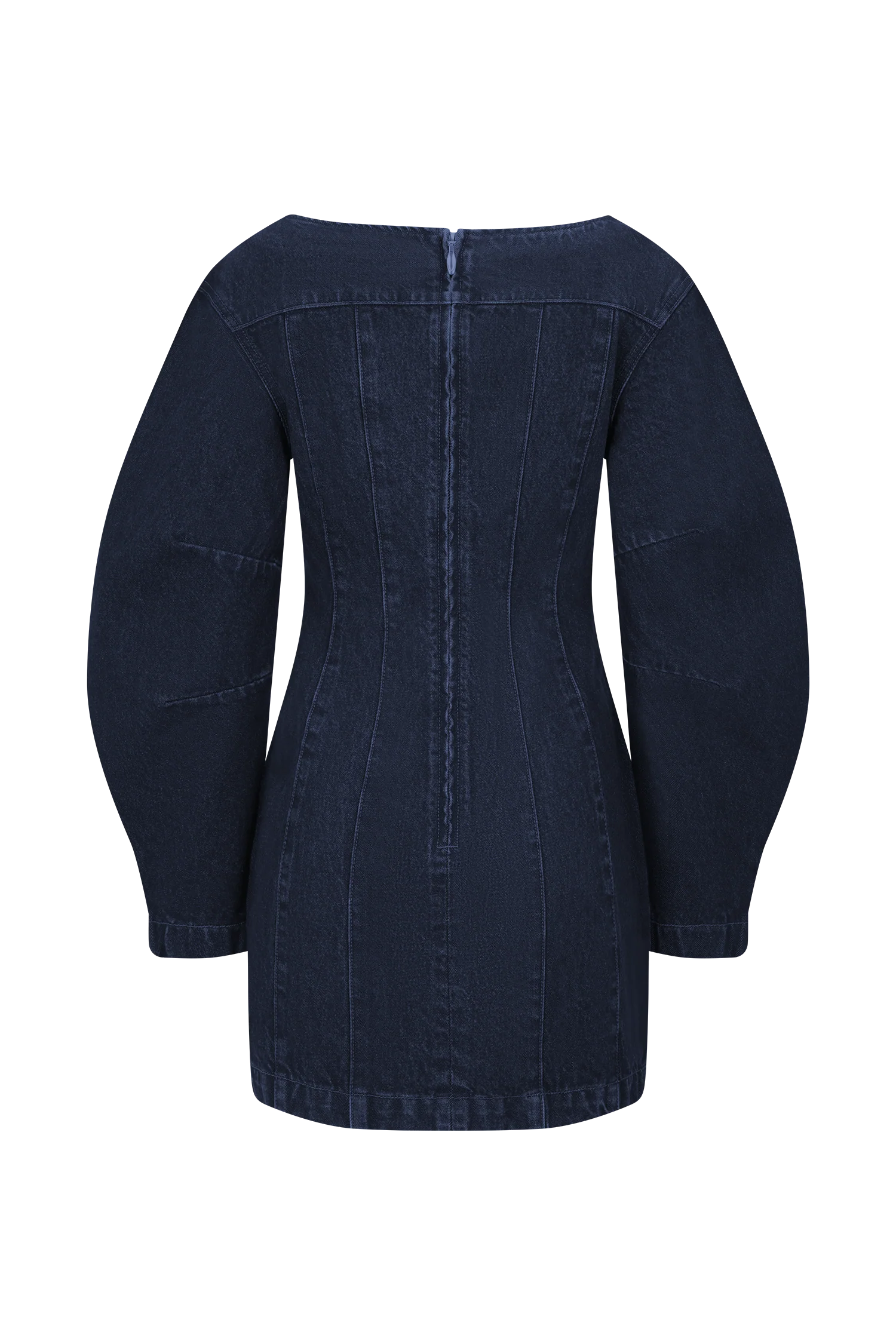 Cosmala Denim Long Sleeve Mini Dress - Indigo Blue