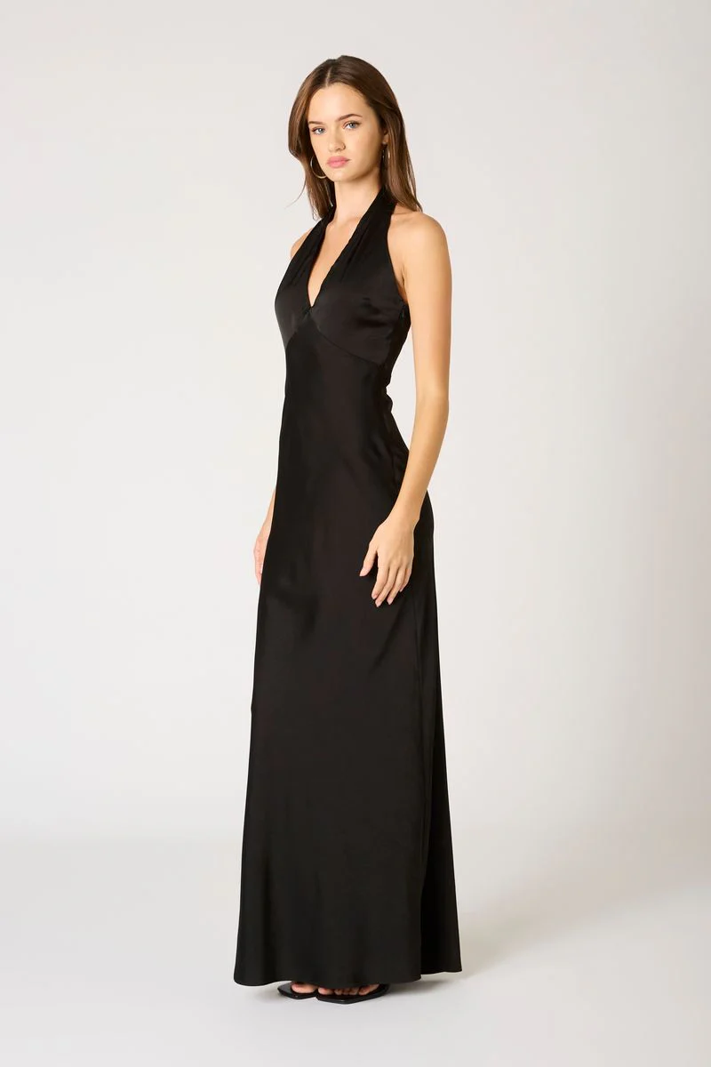 Plunge Halter Bias Gown