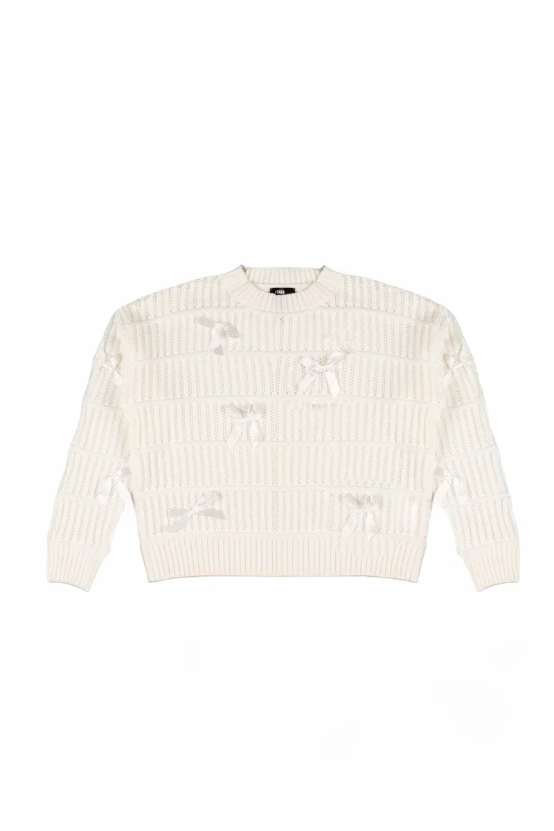Ribbon Bow Cropped Sweater