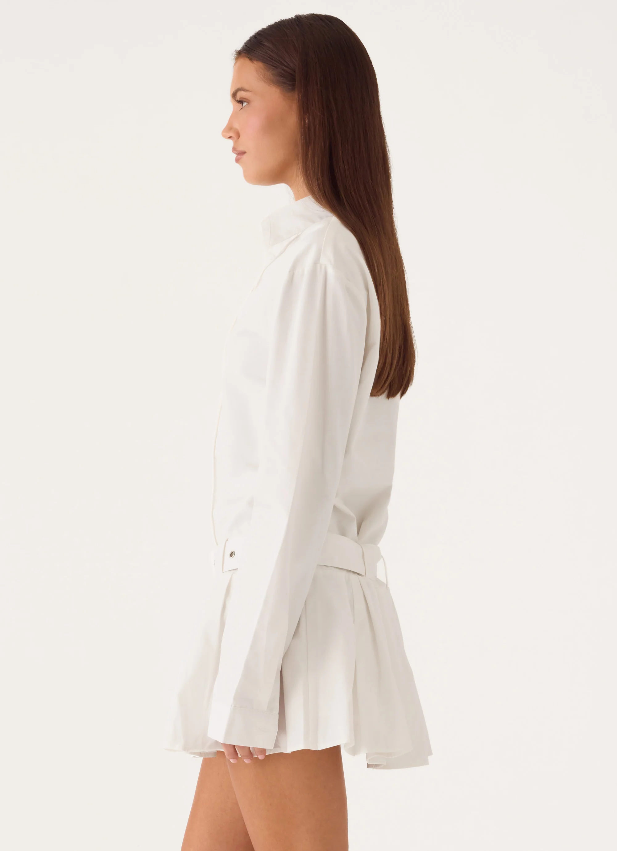 Calipso Shirt Dress - White - luluinthesky