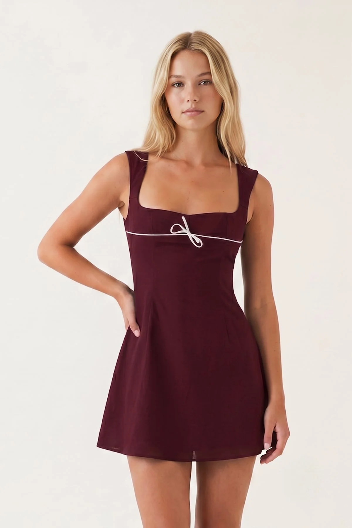 Black Square Neck A-Line Satin Homecoming Dress With Lace-Up Back