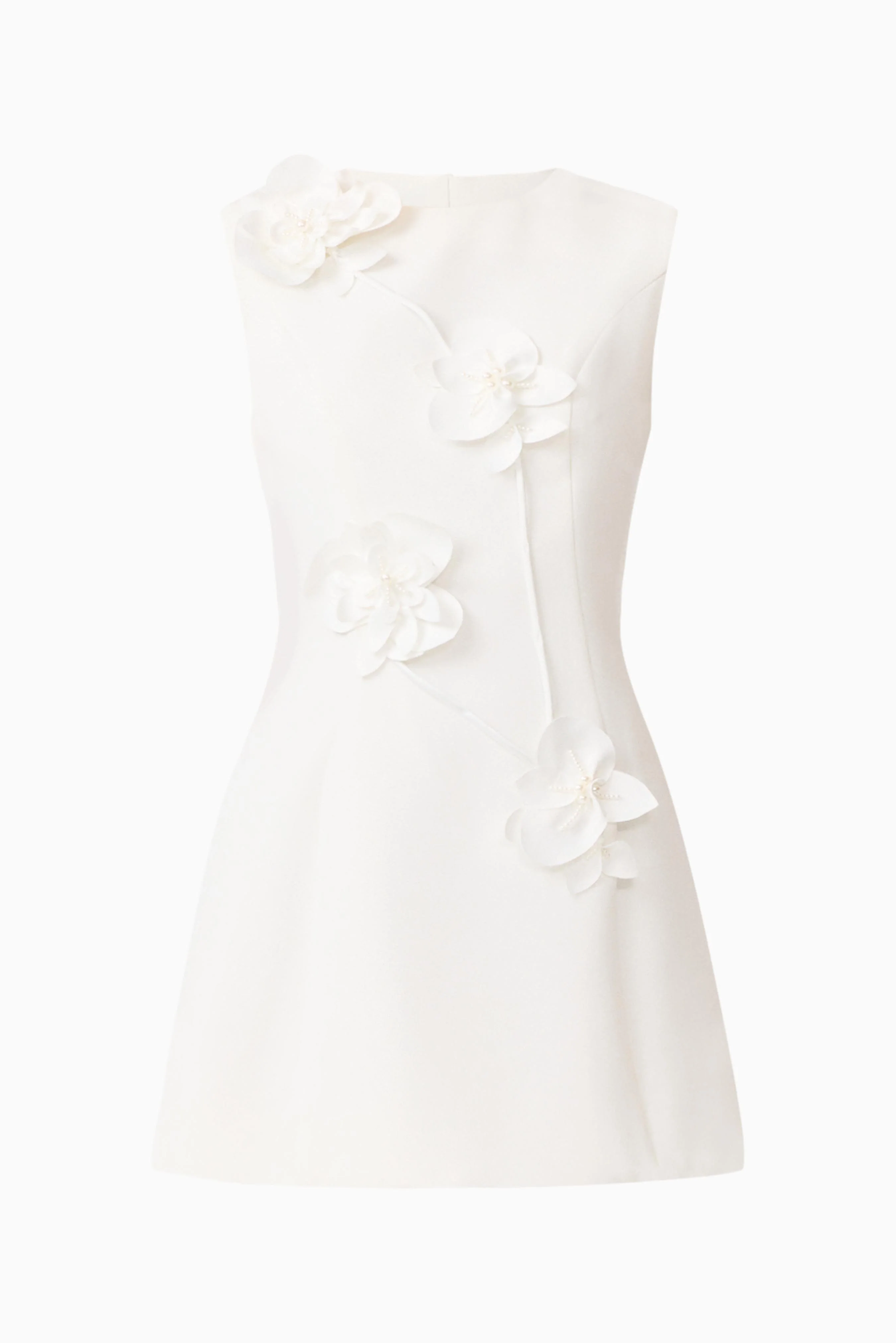 Reina Applique Mini Dress Dress White