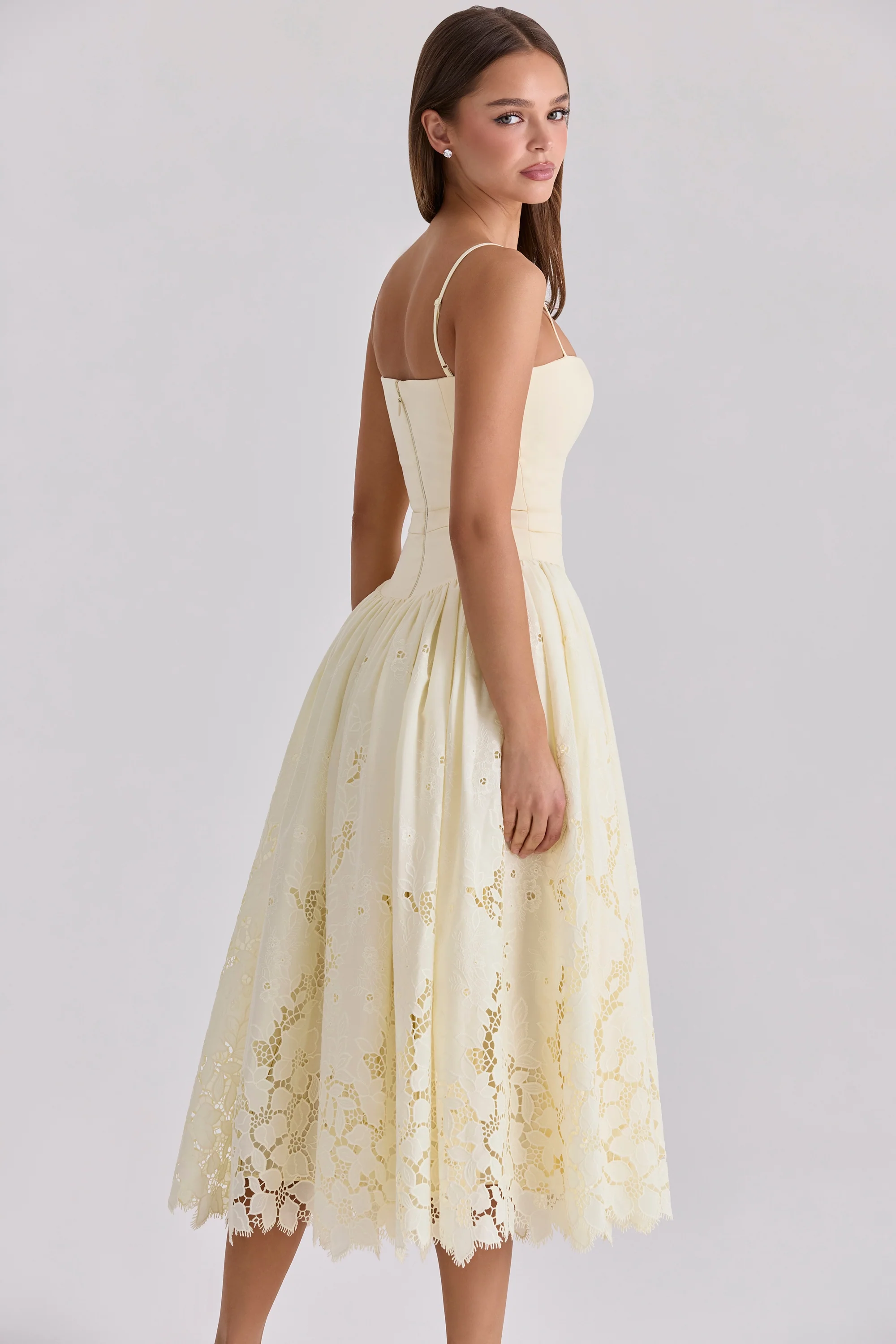 lemon custom lace + broderie anglaise midi sundress - luluinthesky