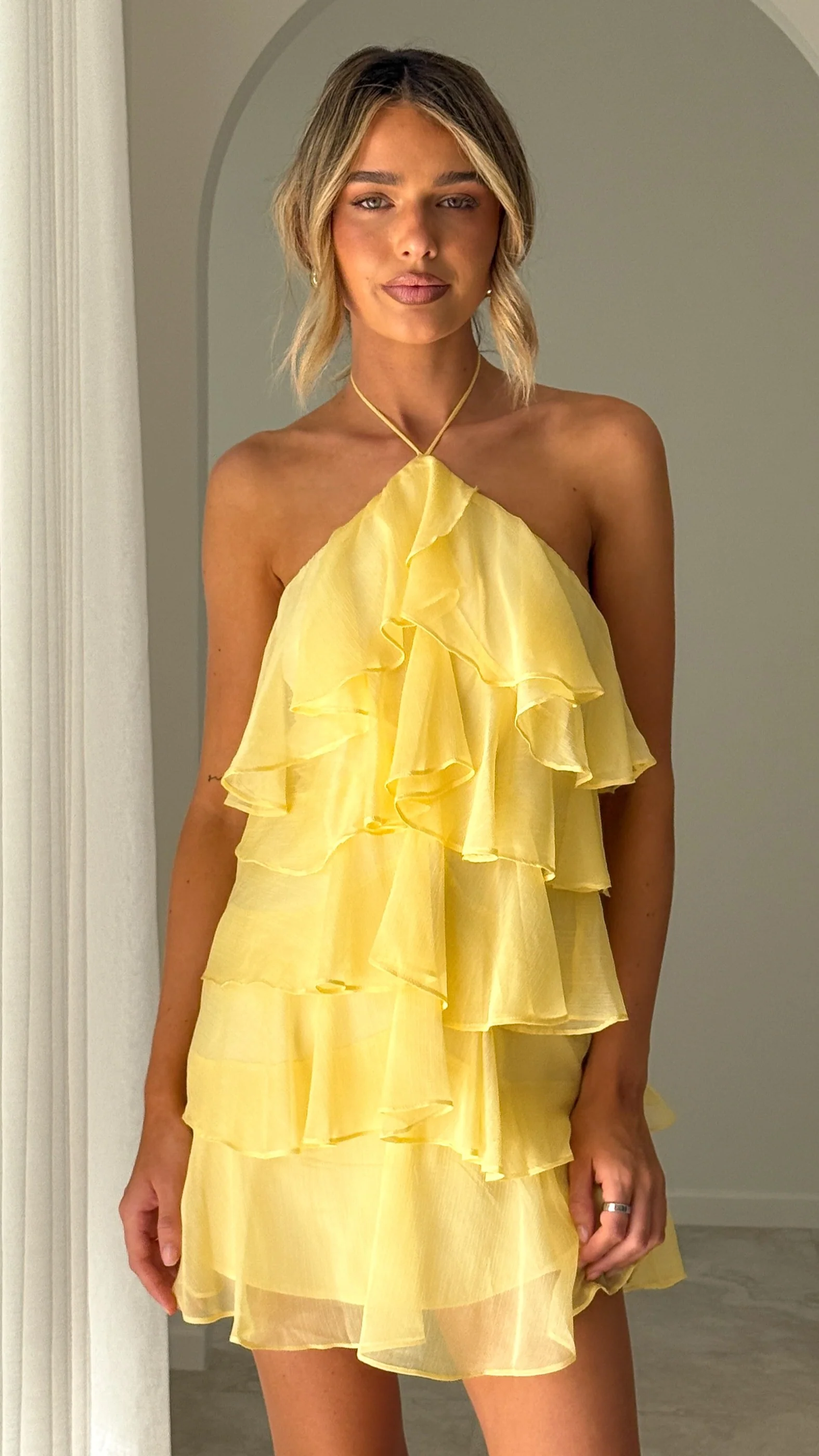 Soho Mini Dress - Yellow - FASHION NOB