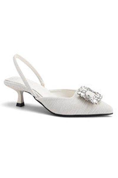 Black Rhinestone Ankle Strap Pointy Mid Heel Sandals 670997112279