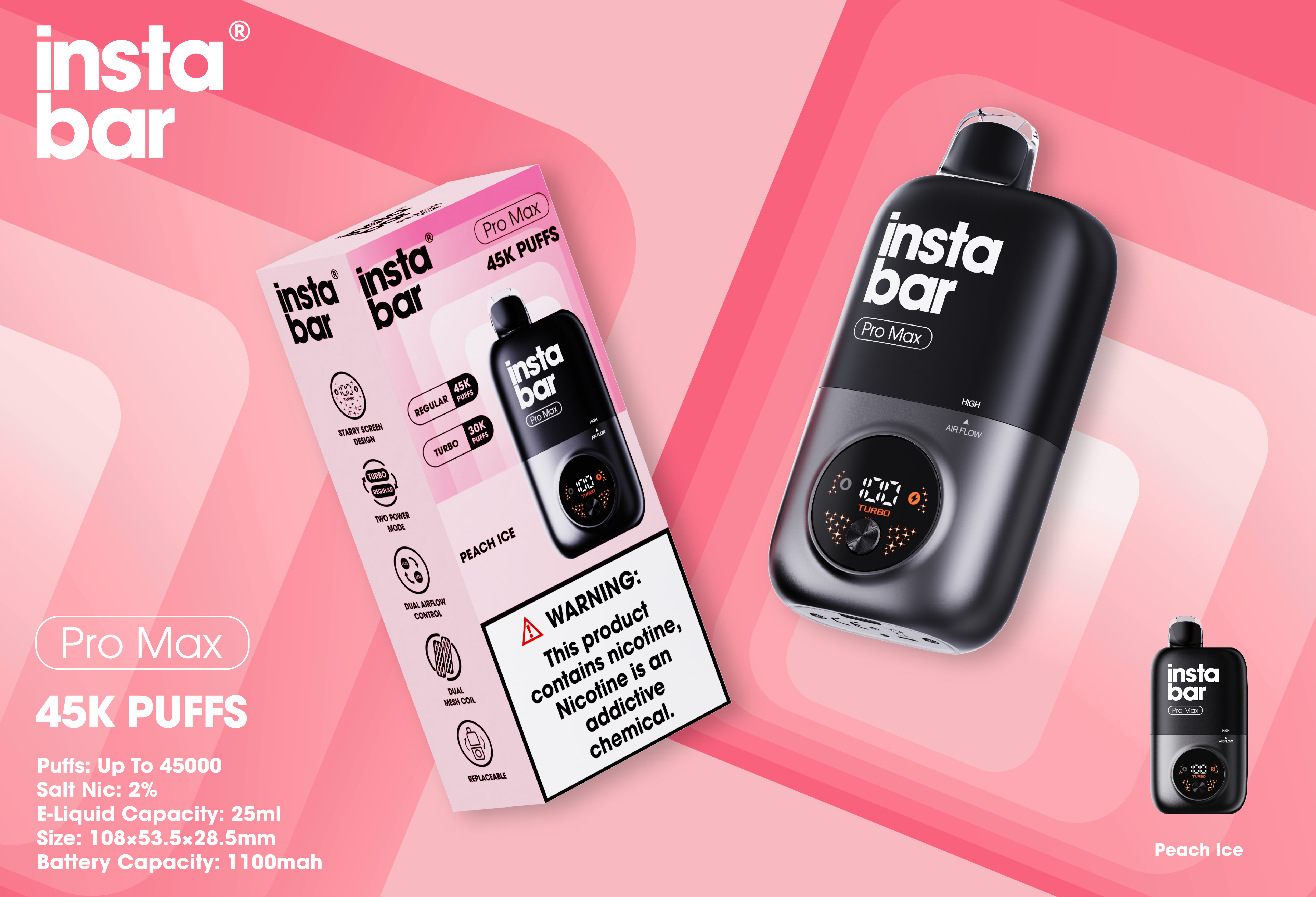 Instabar Pro Max 45K KIT(Urządzenie+Wymienny wkład)