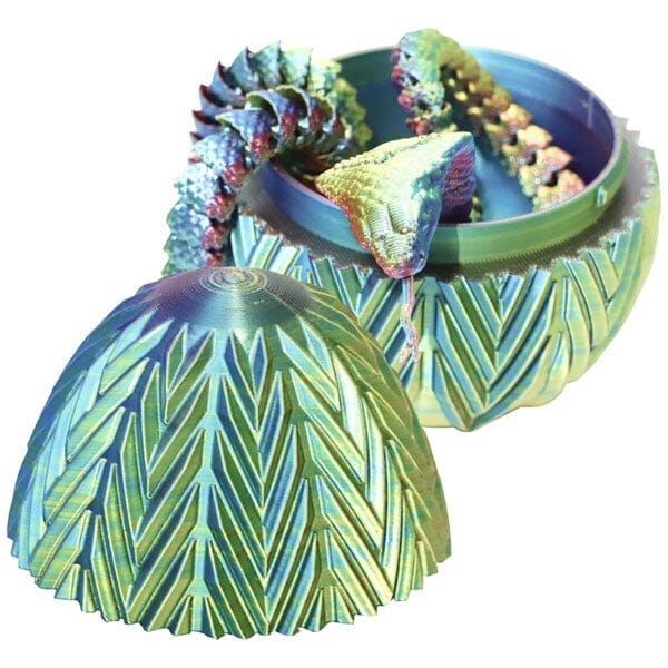 3D Treasures 3D-Printed Snake Scale Egg Fidget Toy with Egg Included (Multiple Colors)