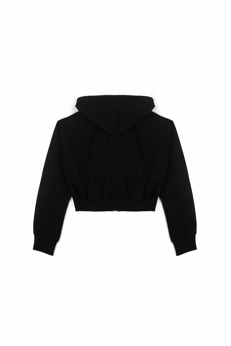 Cropped Embellished Hoodie