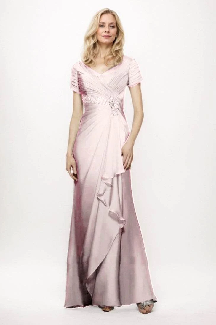Sheath-Column Maxi Chiffon Mother Of The Bride Dress CM0277