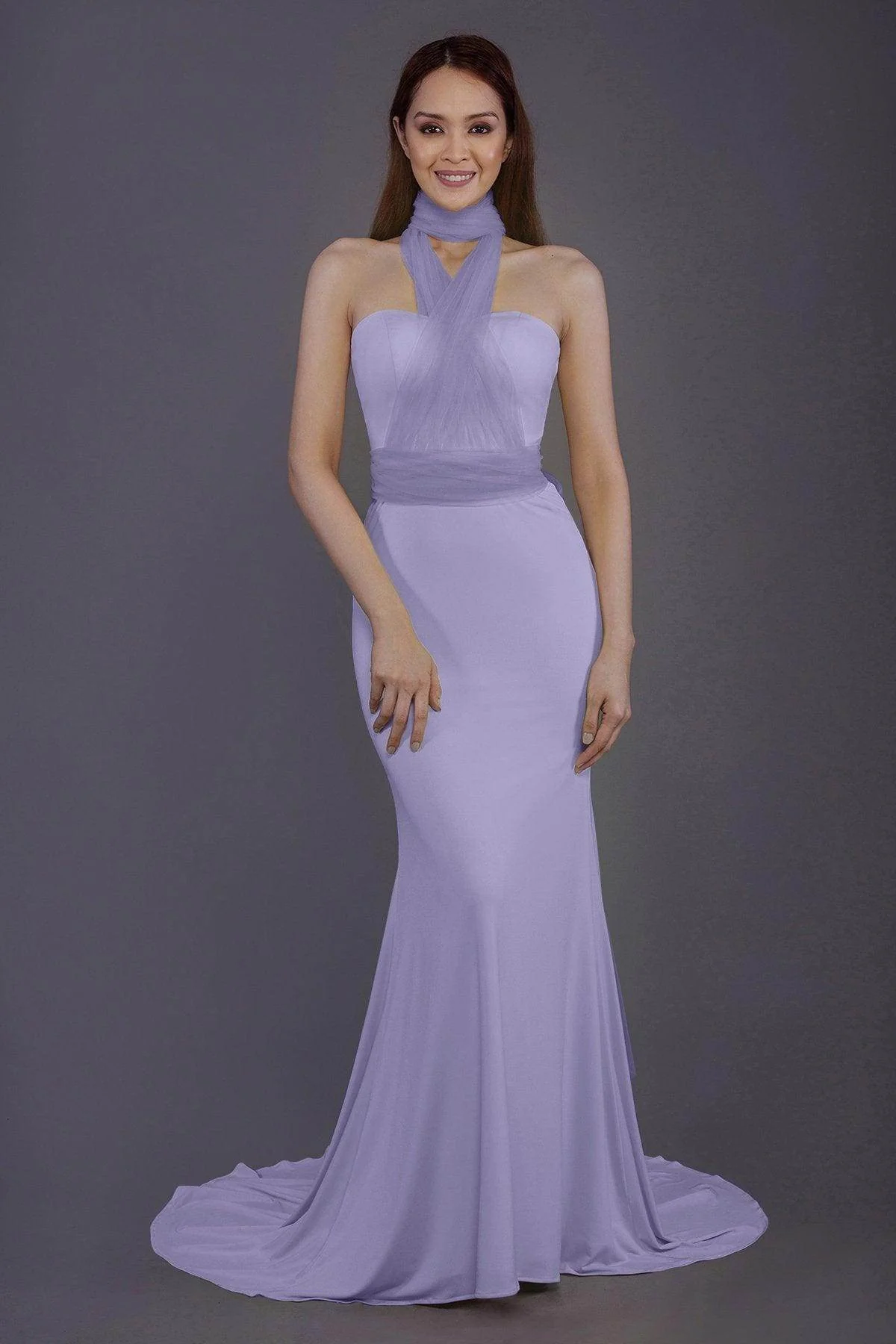 Mermaid Court Train Knitted Fabric Bridesmaid Dress PR3498