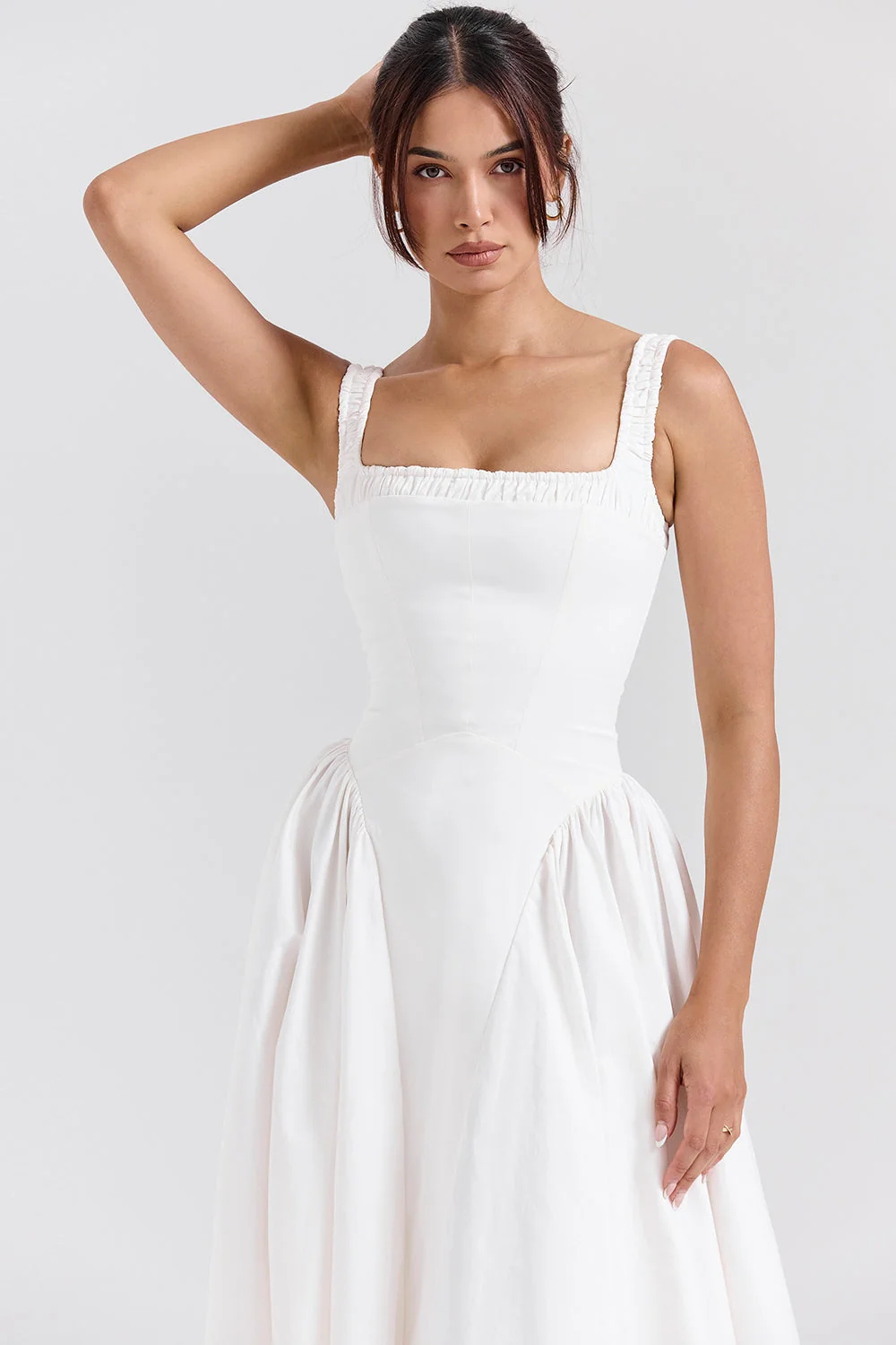 white cotton midi sundress