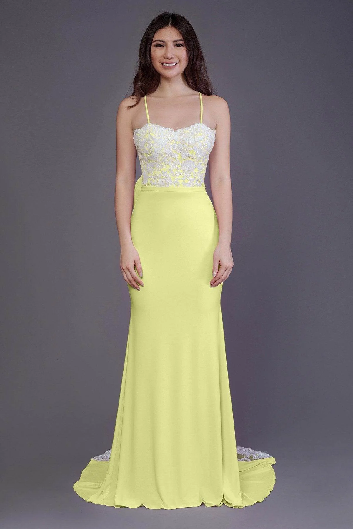 Mermaid Sweep Train Knitted Fabric Bridesmaid Dress PR3565
