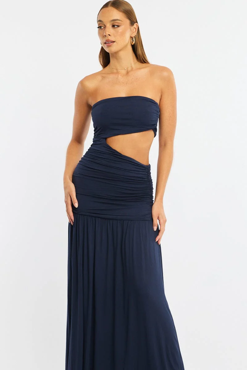 Blue Maxi Dress Cut Out