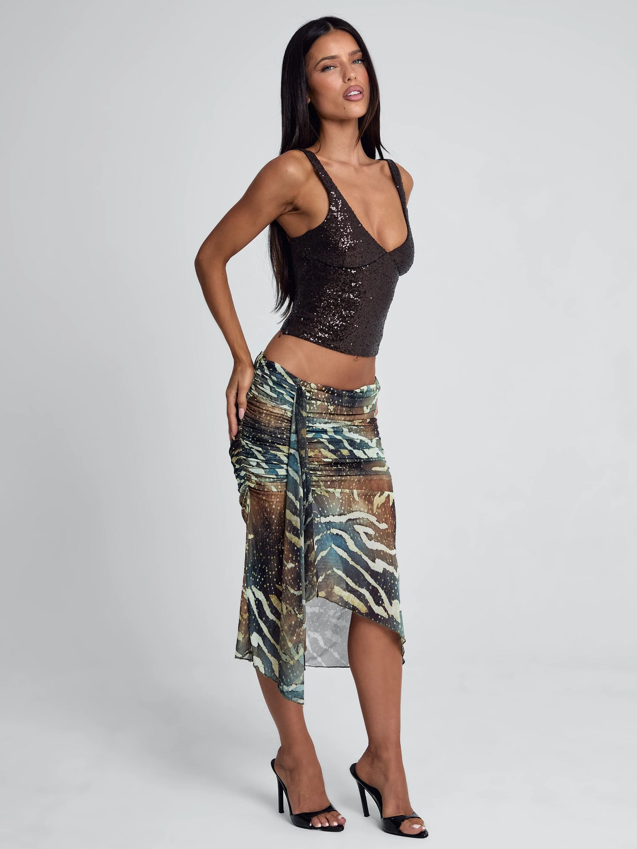 Roei Corset Top Dark Brown