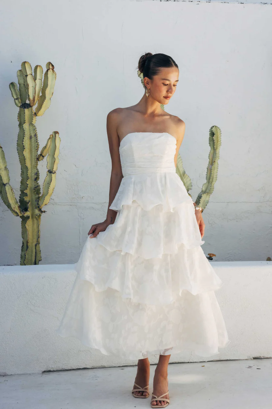 Paisley Tiered Ruffle Midi Dress