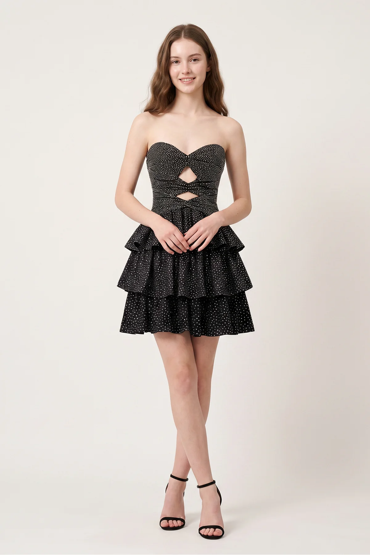 Royal Blue A Line Sweetheart Satin Cut Out Ruffled Homecoming Dresses with Beads