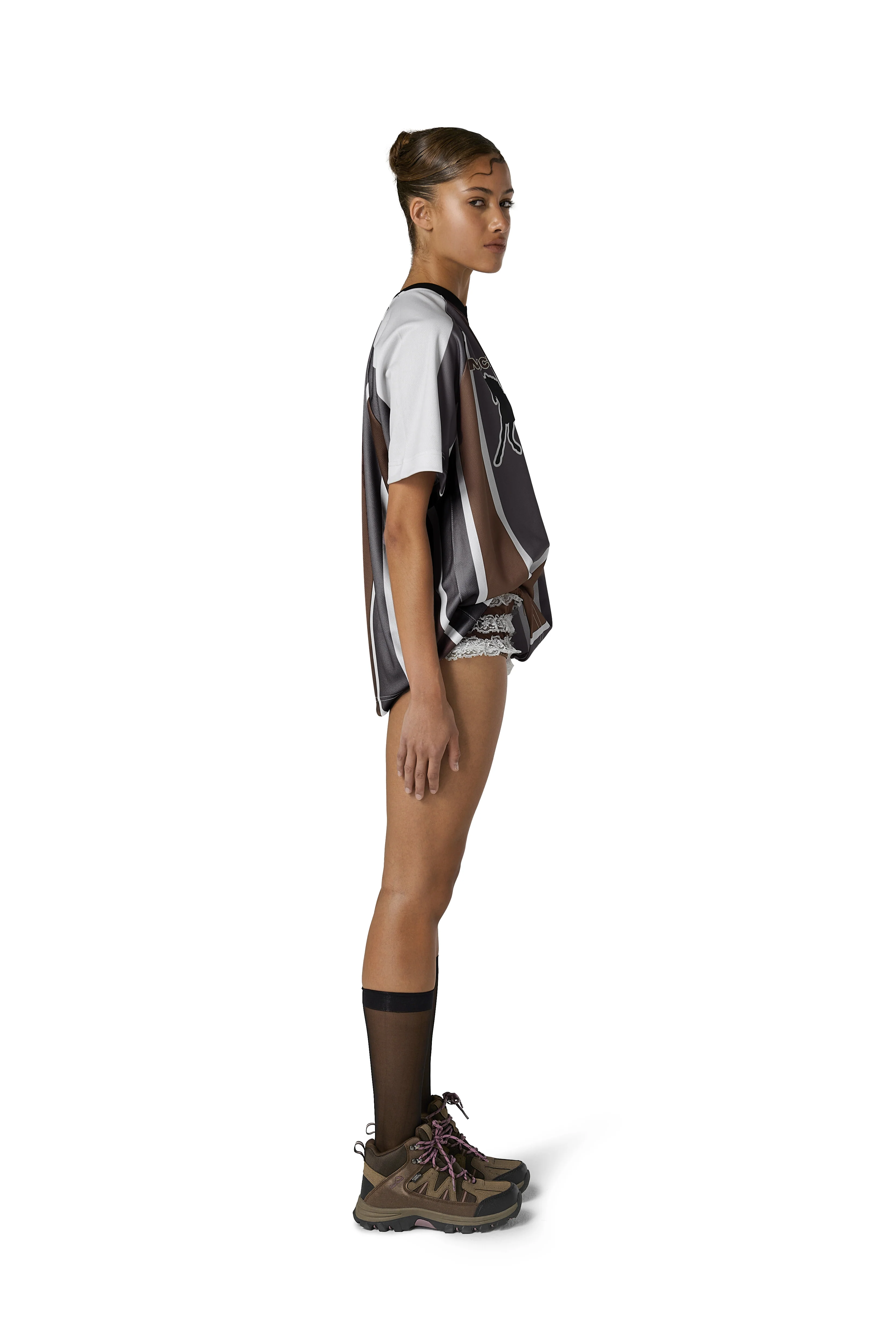 Mucky Striped Football Tee