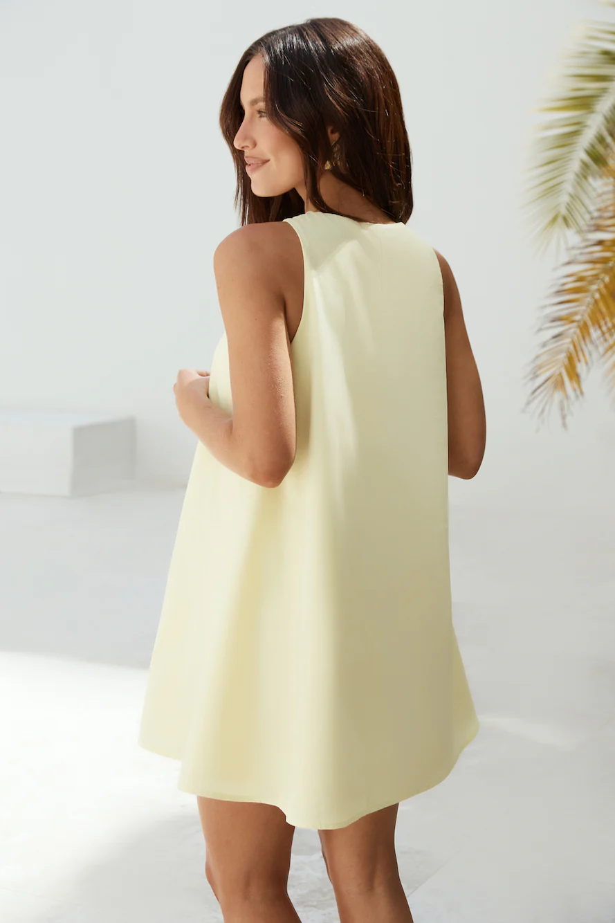 Love In Limoncello Mini Dress Yellow - luluinthesky