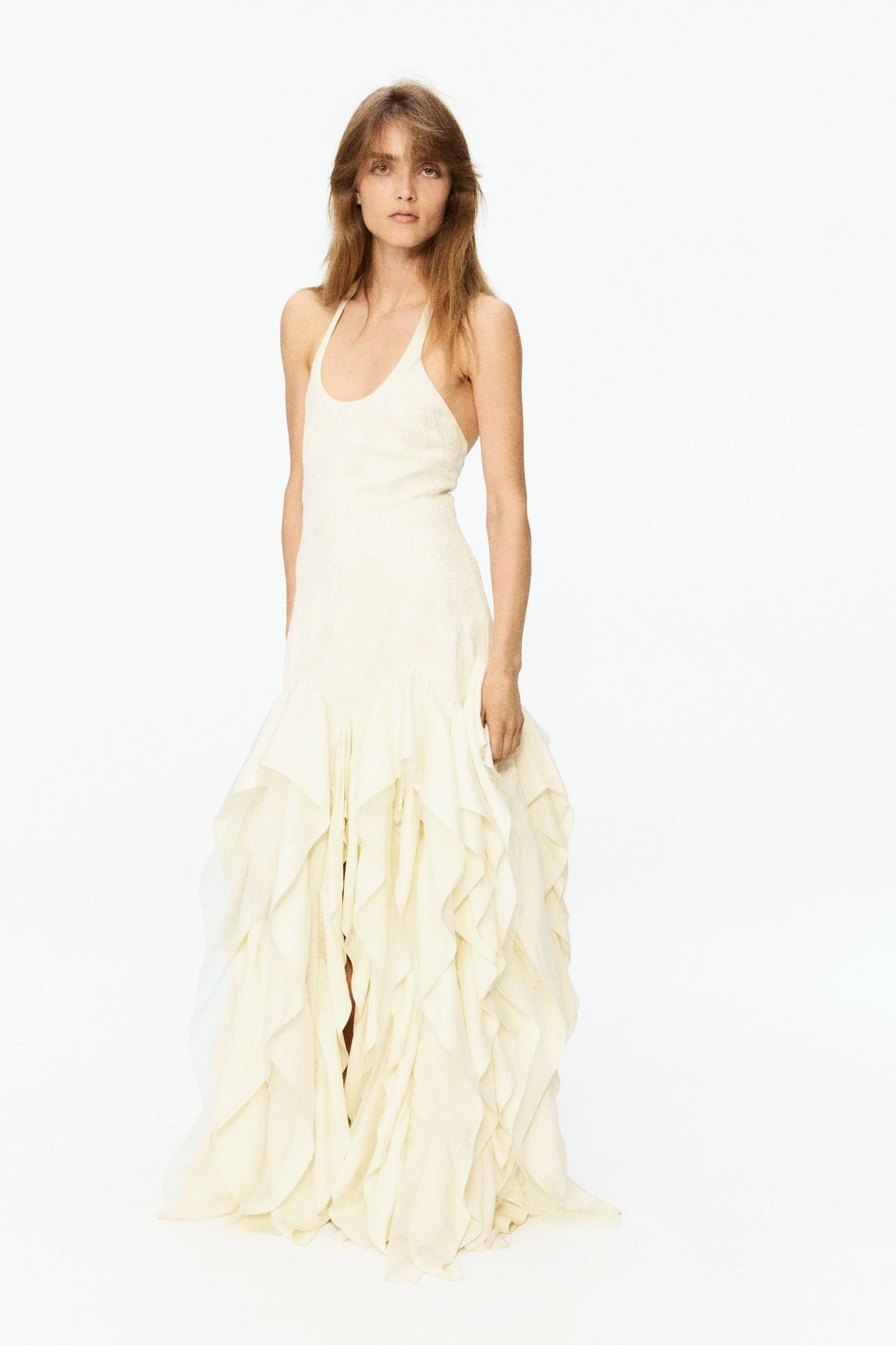 Ruffled Embroidered Dress