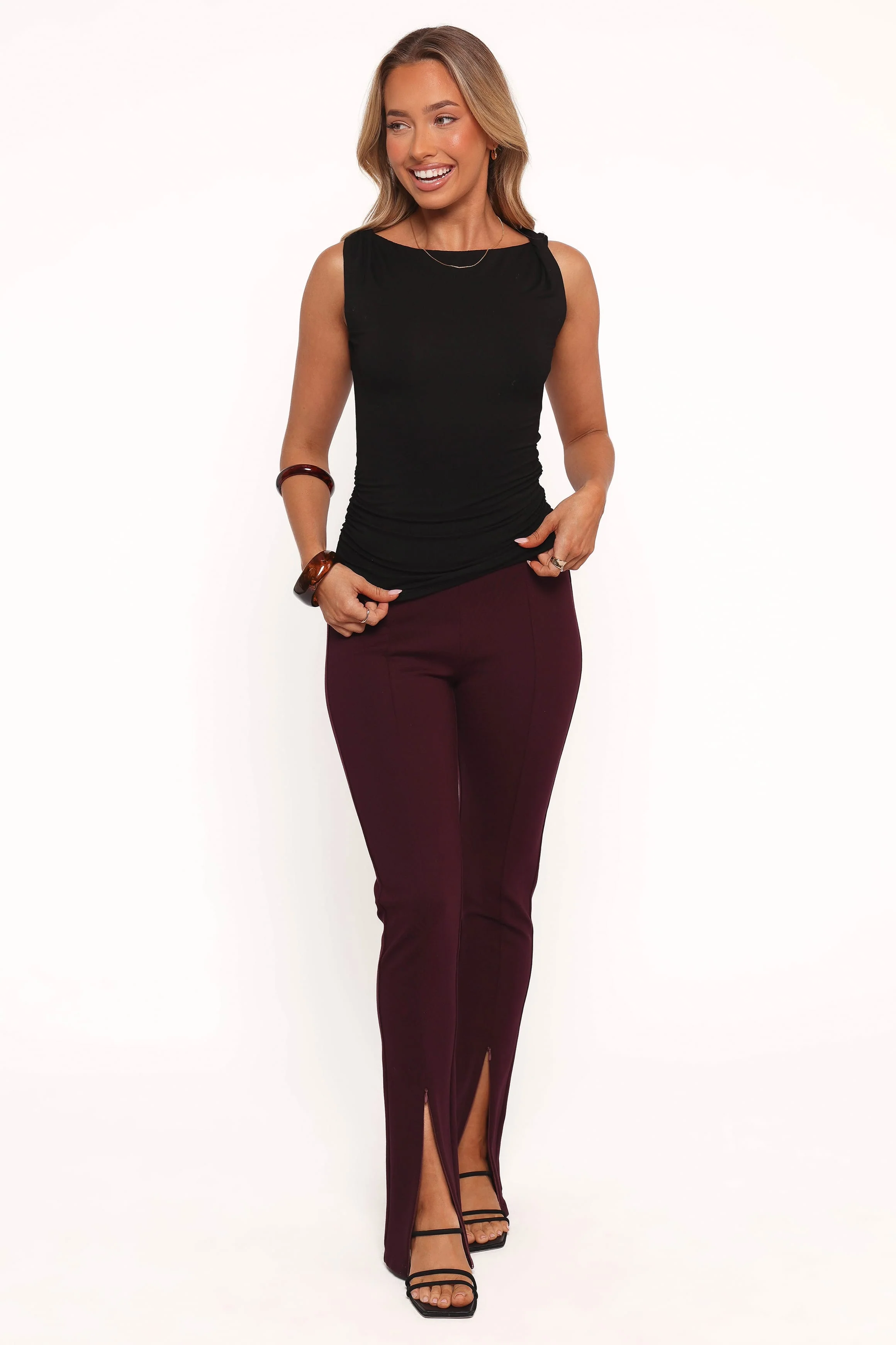 Lainey Twist Knit Top - Black