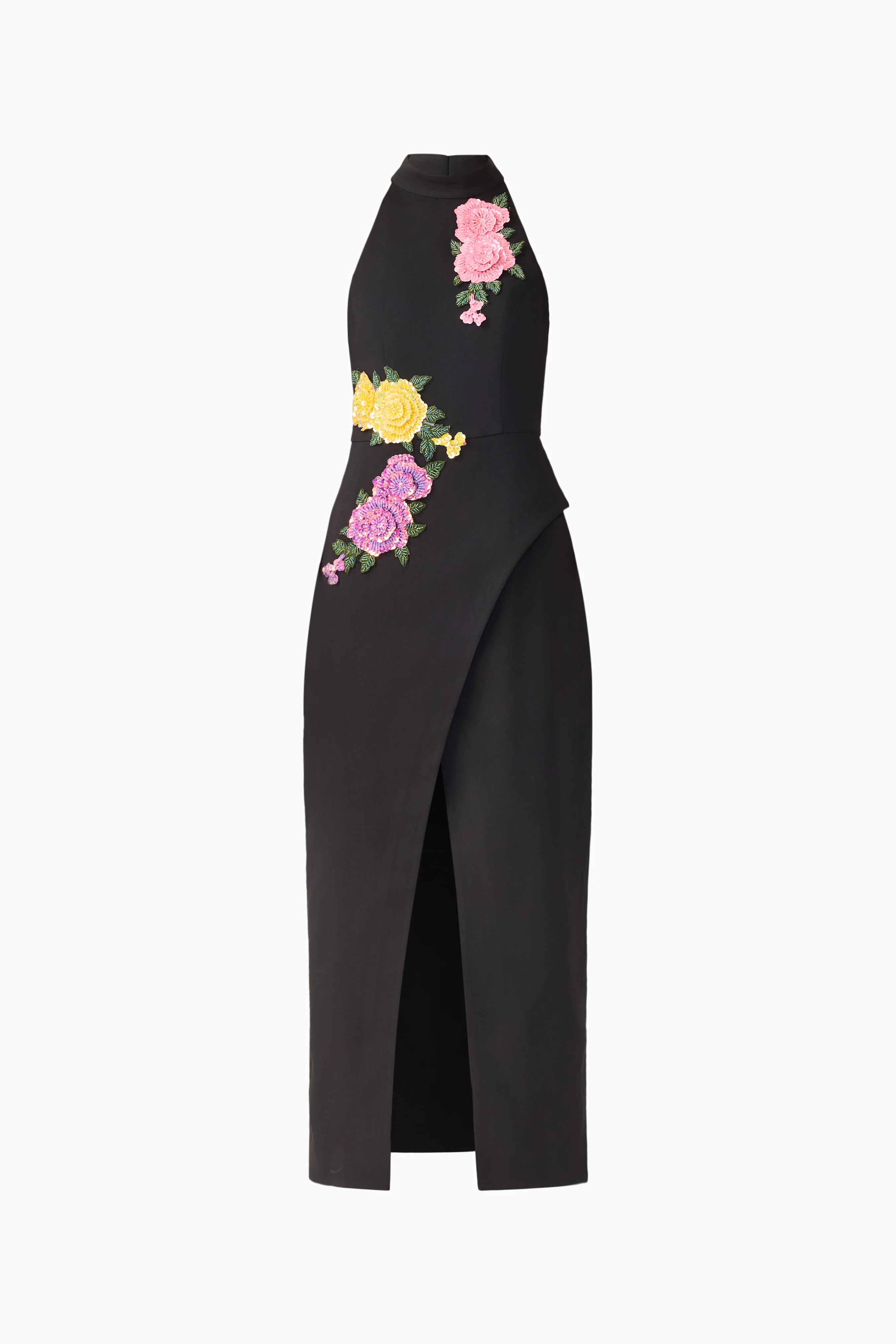 Laurentia Maxi Gown in Fuchsia Black
