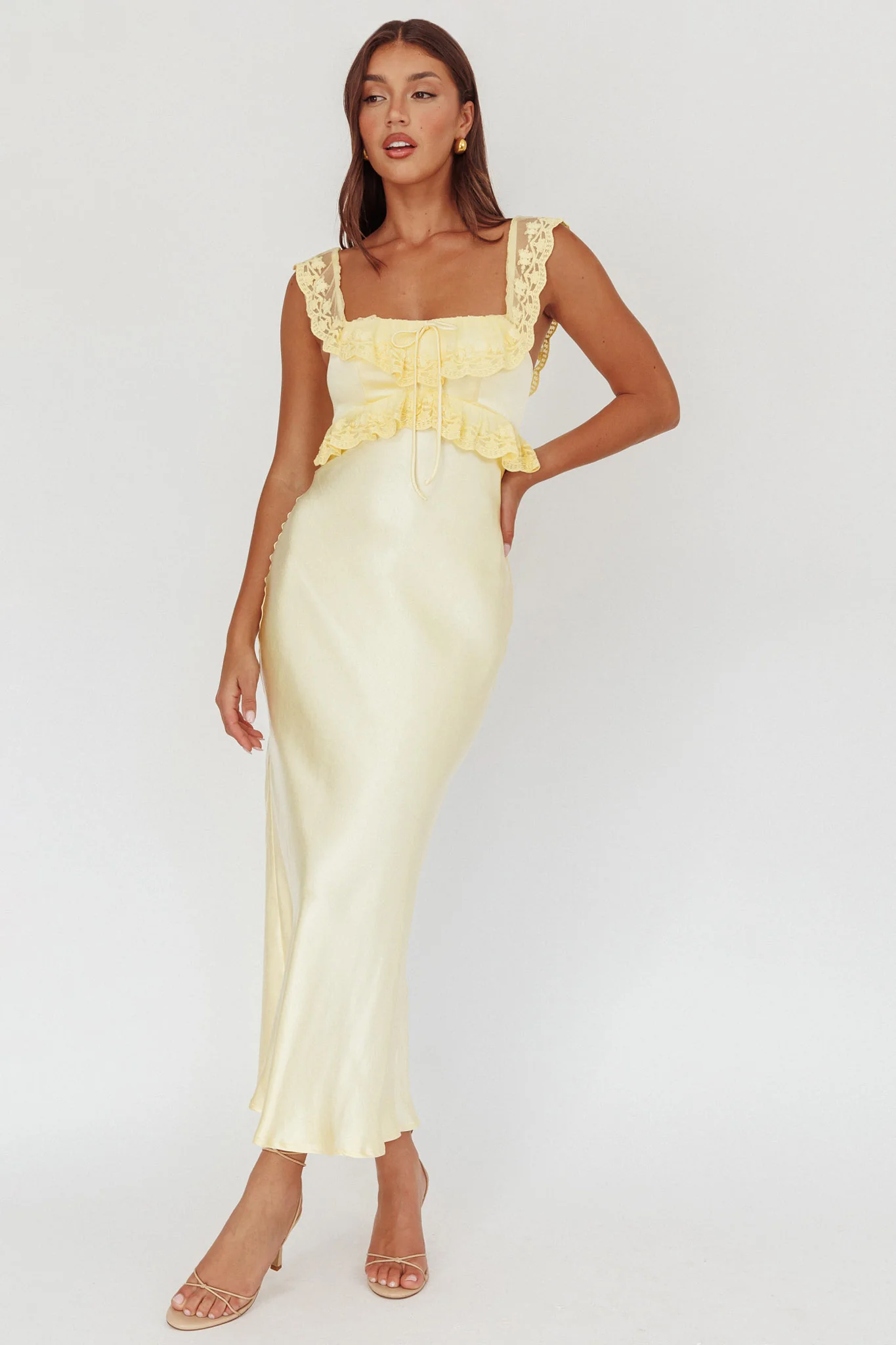 Escapade Lace Trim Maxi Dress Banana