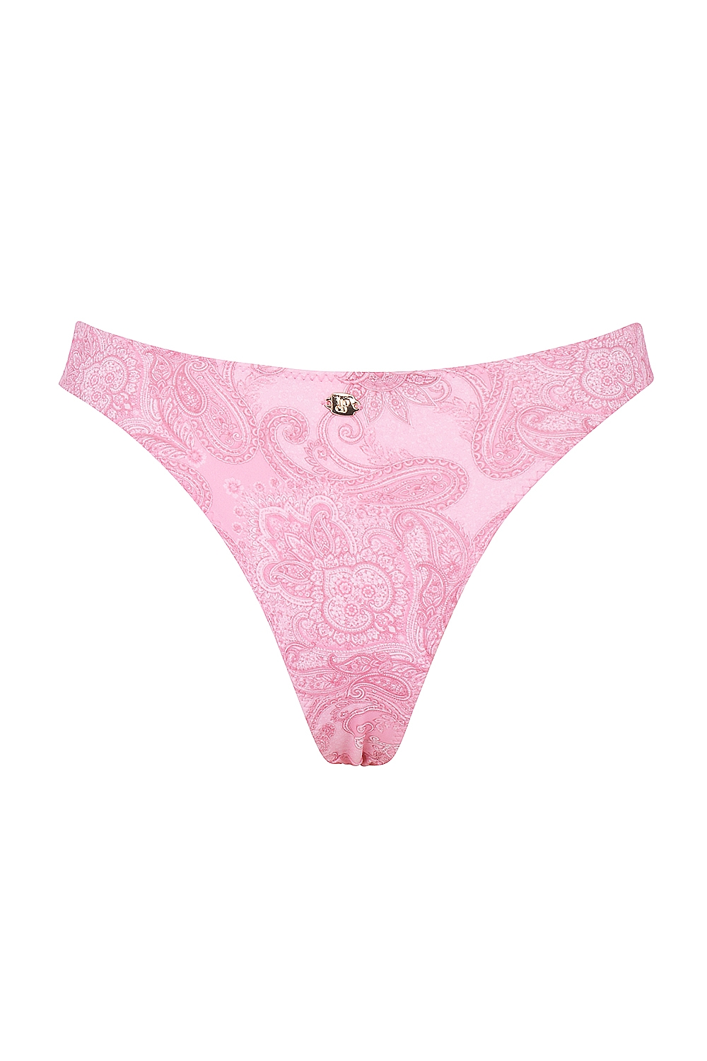 Pink Paisley High Leg Bikini Bottom