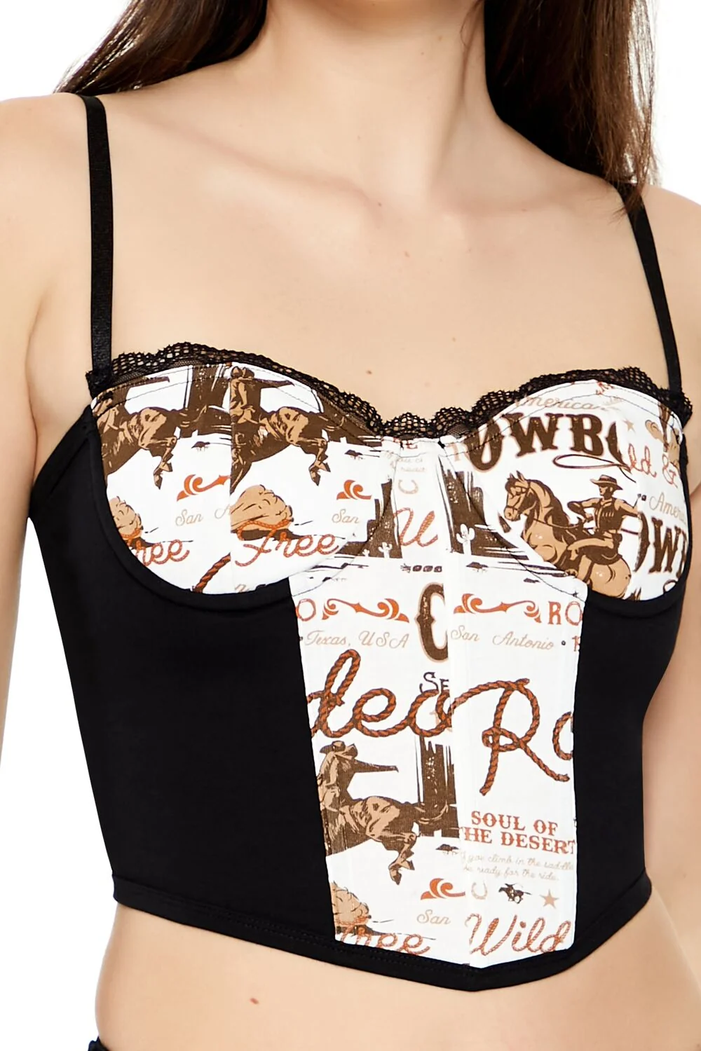 Cowboy Print Cropped Cami