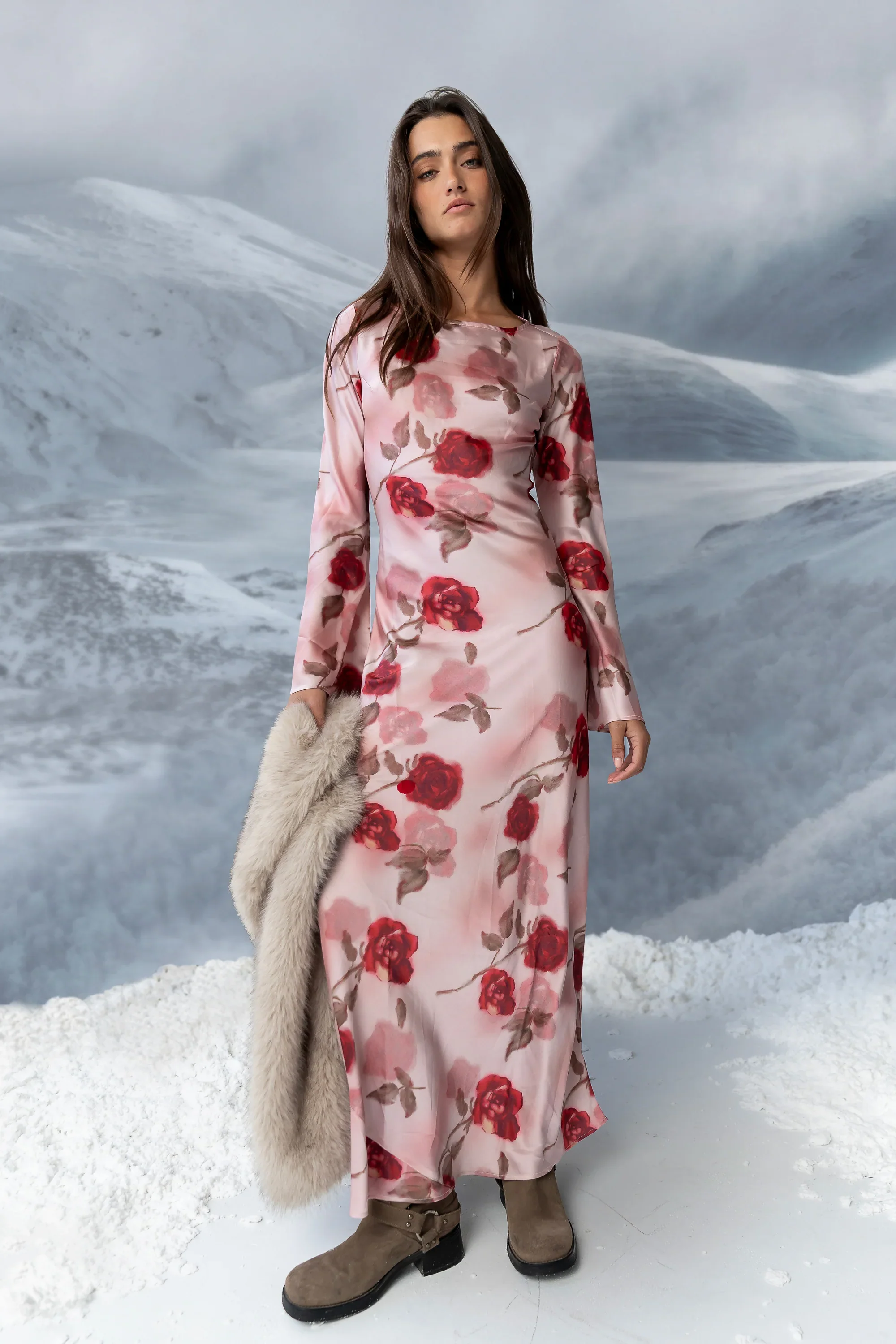 Melody Ultra Maxi Dress in Mauve