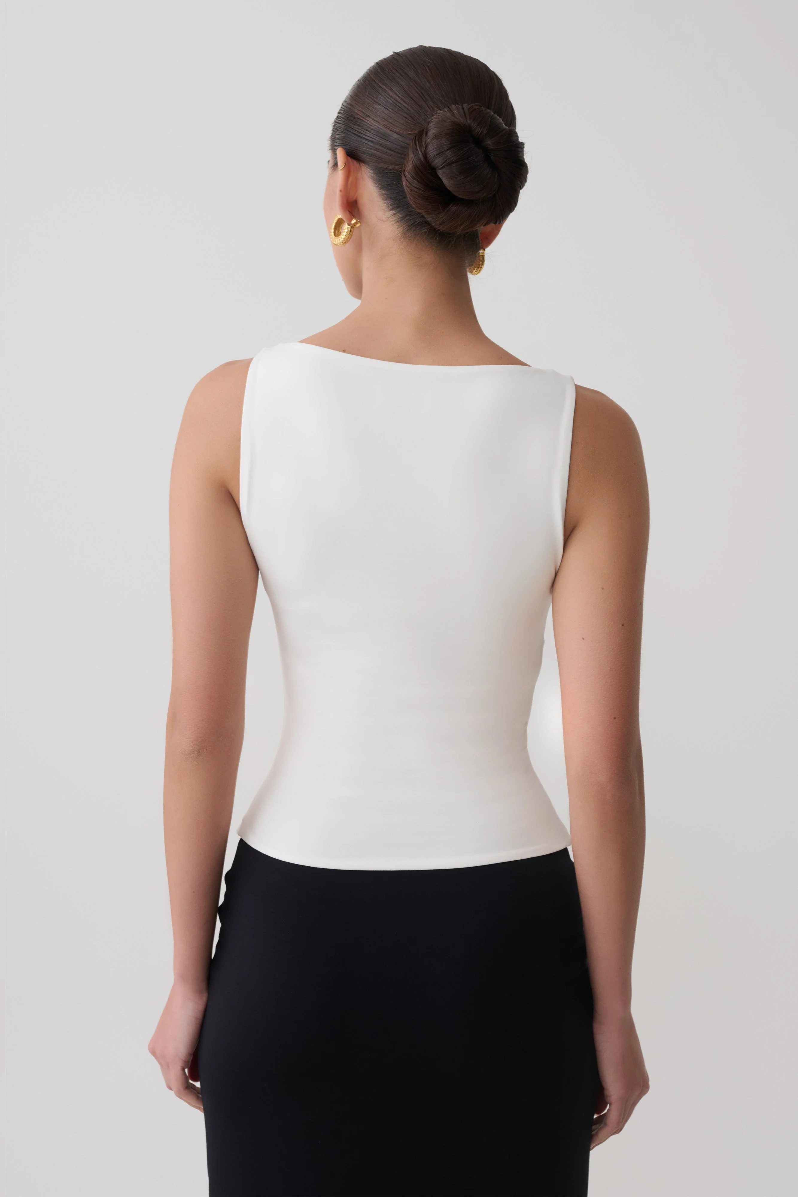 Nicolette Sleeveless Tank Top - White