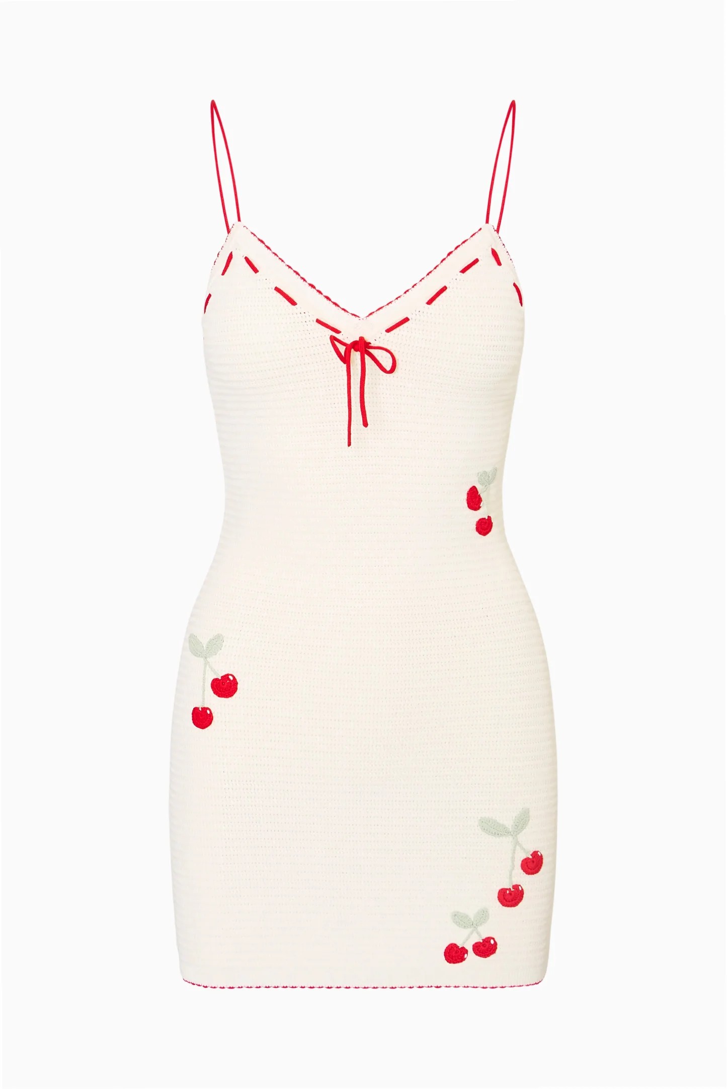 Yelena Cherry Crochet Mini Dress