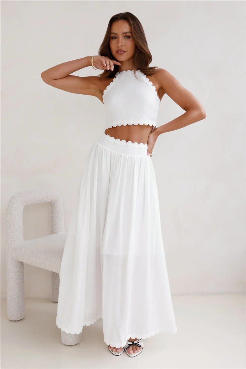 Linked Together Crop Top White - luluinthesky