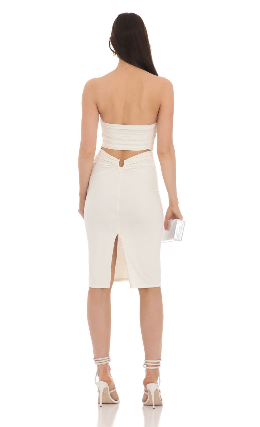 Strapless Midi Dress in White